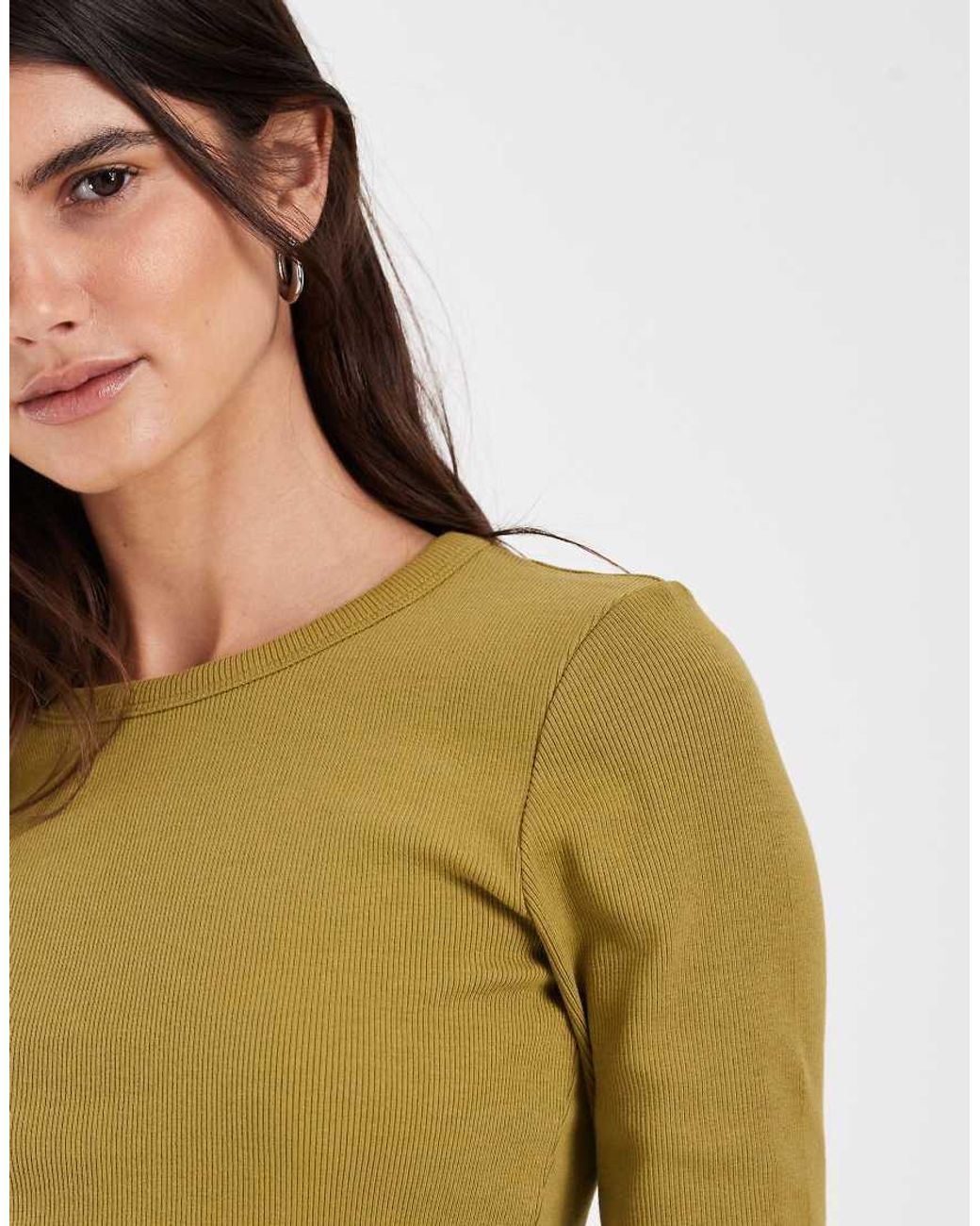 JJXX Blue Long Sleeve Ribbed Top