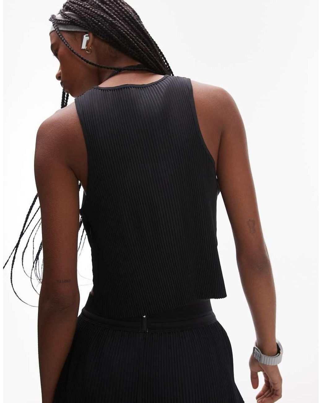 Nike White Aeroswift Dri-fit Plisse Vest