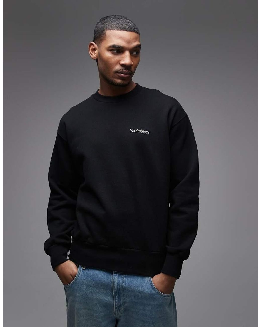 No Problemo Gray 100% Cotton Sweatshirt With 'trip Adviser' Back Print for men