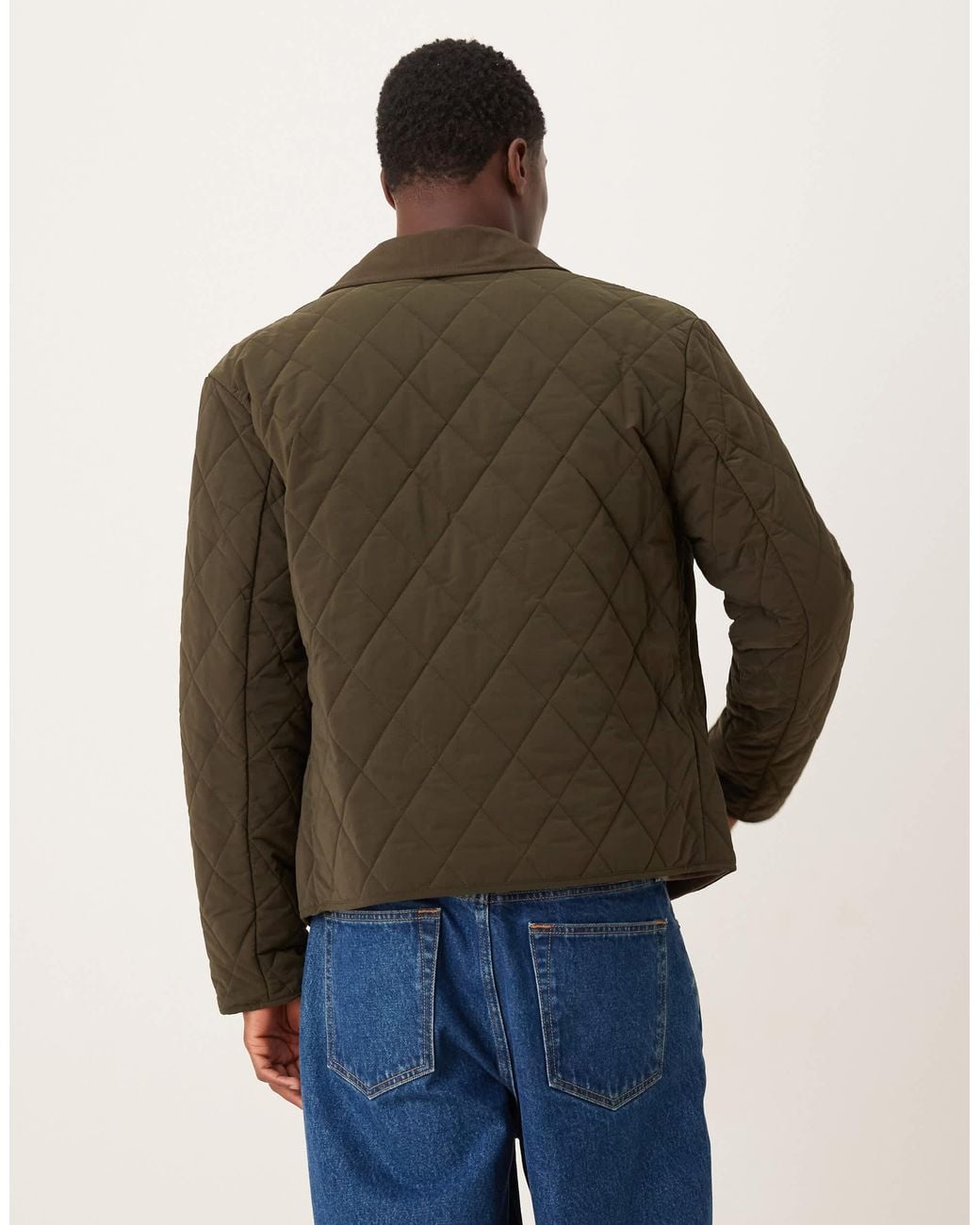 Mango Brown Quilted Jacket for men