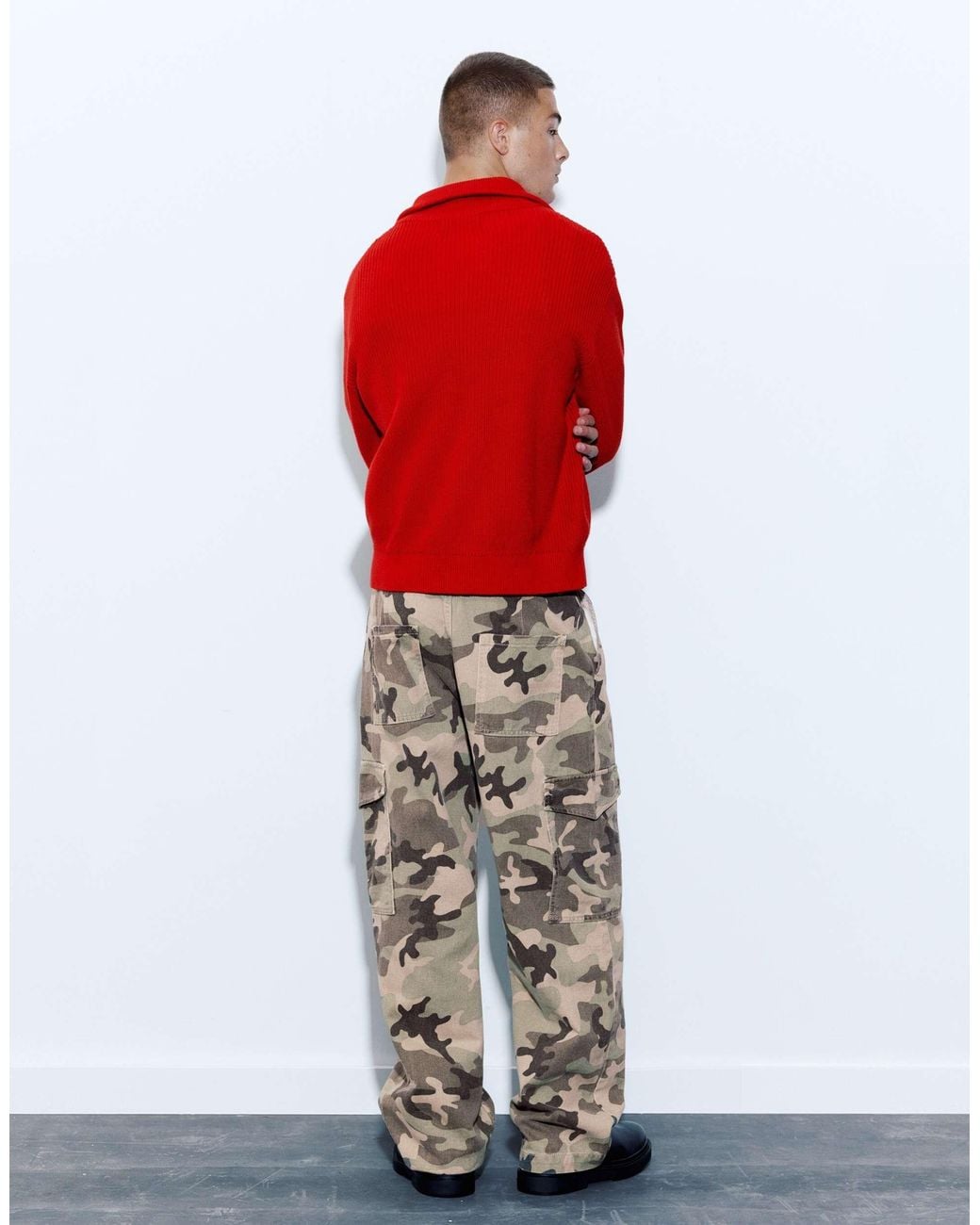 Pull&Bear Pullover mit halbem reißverschluss in Red für Herren