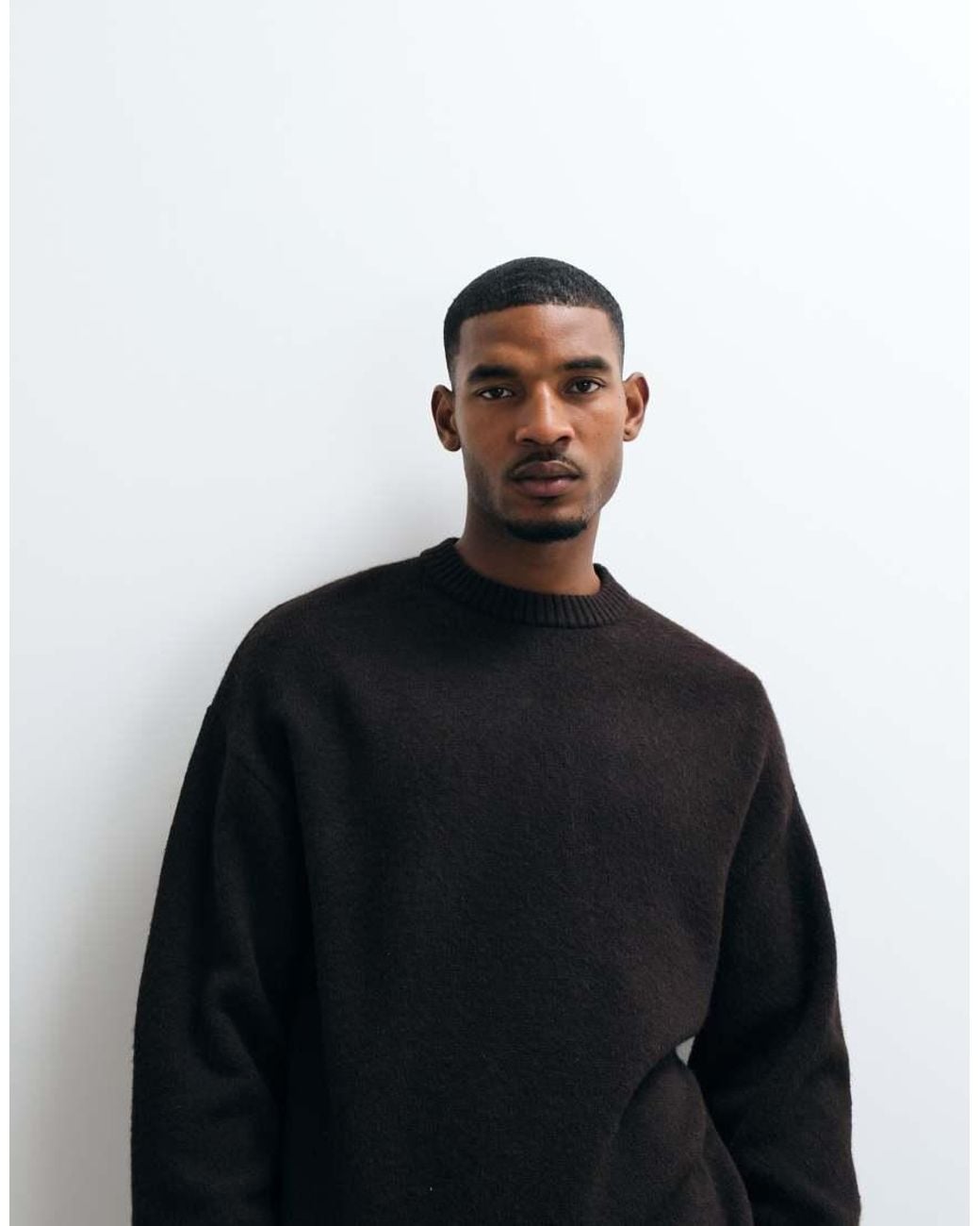 Jack & Jones Black Relaxed Fit Fluffy Jumper for men
