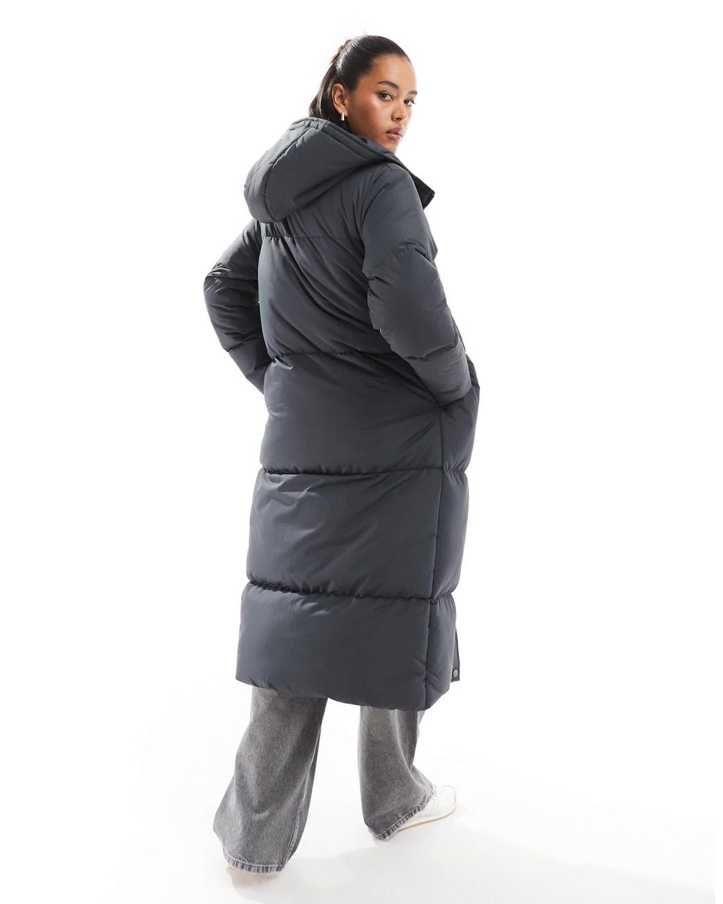 Threadbare Black Maxi Puffer Coat With Hood