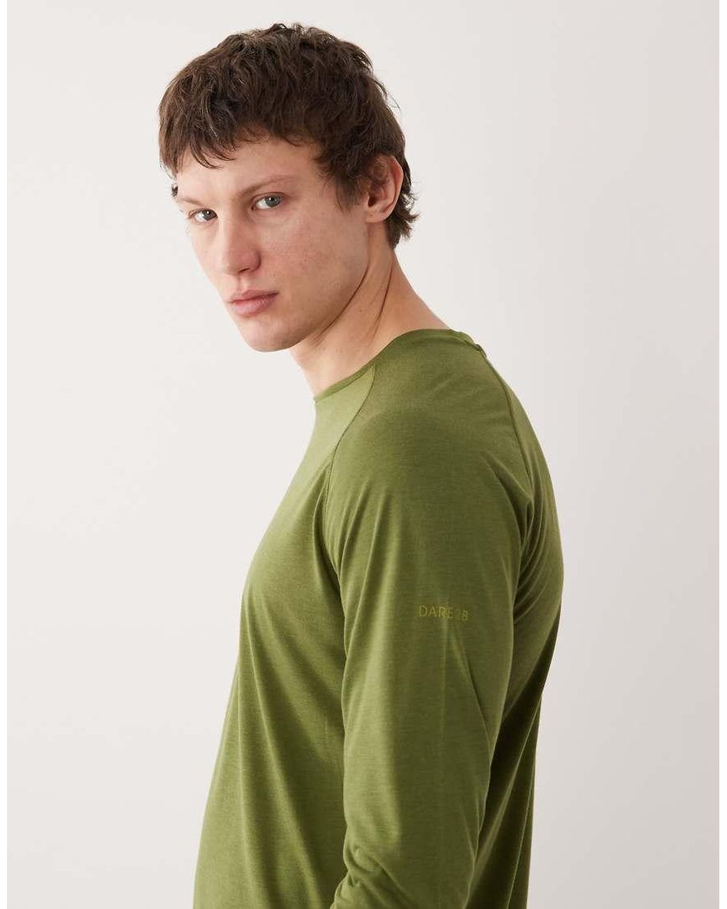 Dare 2b Green Breathable Quick-Dry Agile Long Sleeved T-Shirt for men