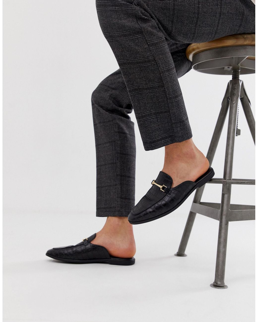 wide fit backless loafers