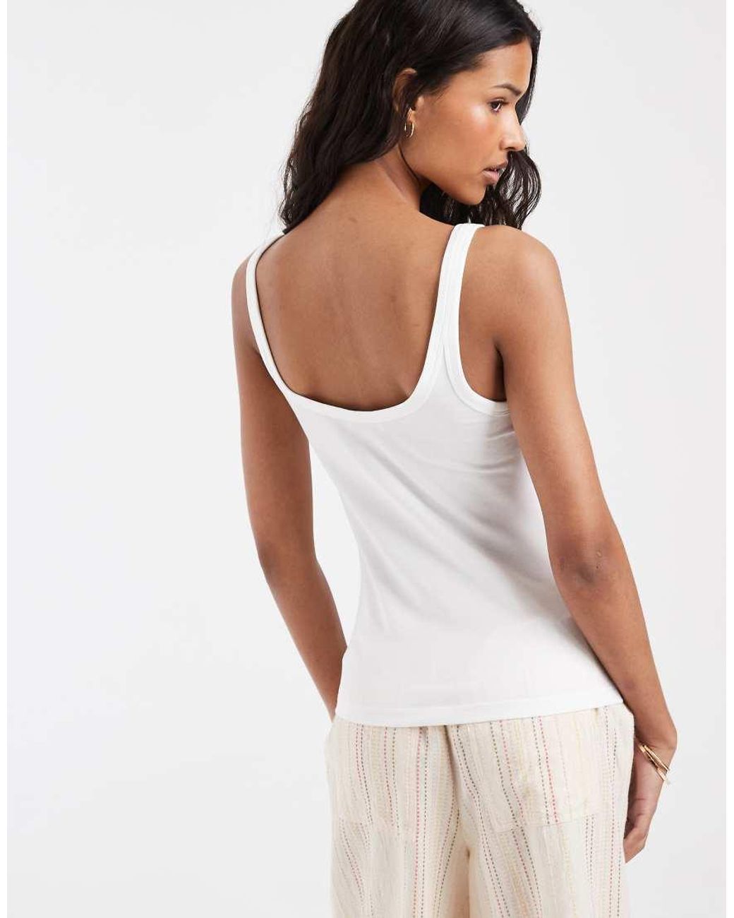 & Other Stories White Scoop Neck Tank Top