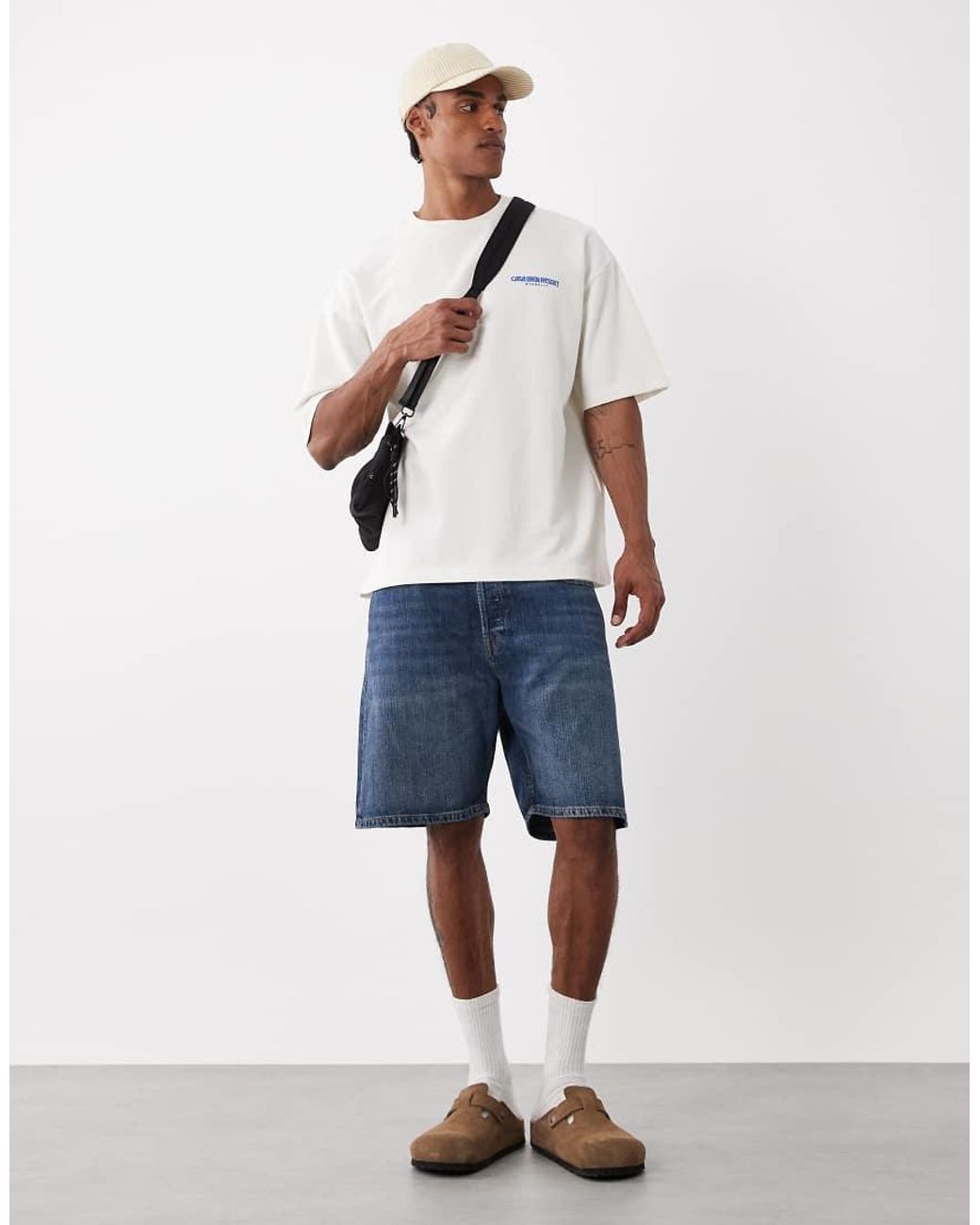 Jack & Jones Blue Tony Loose Denim Shorts for men