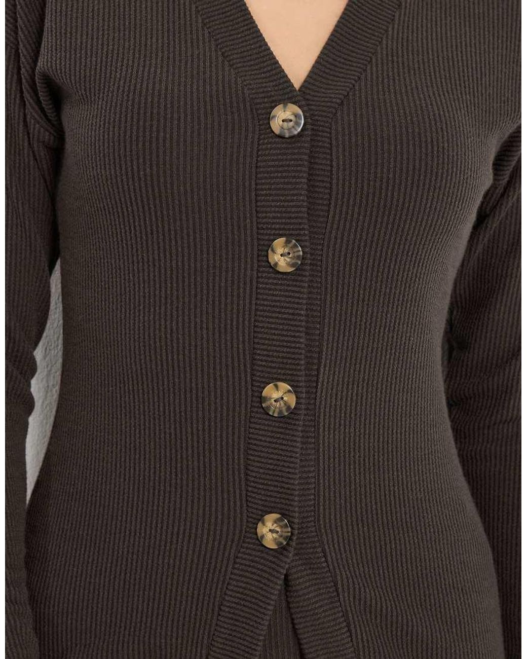 Long Tall Sally Gray Ribbed Cardigan