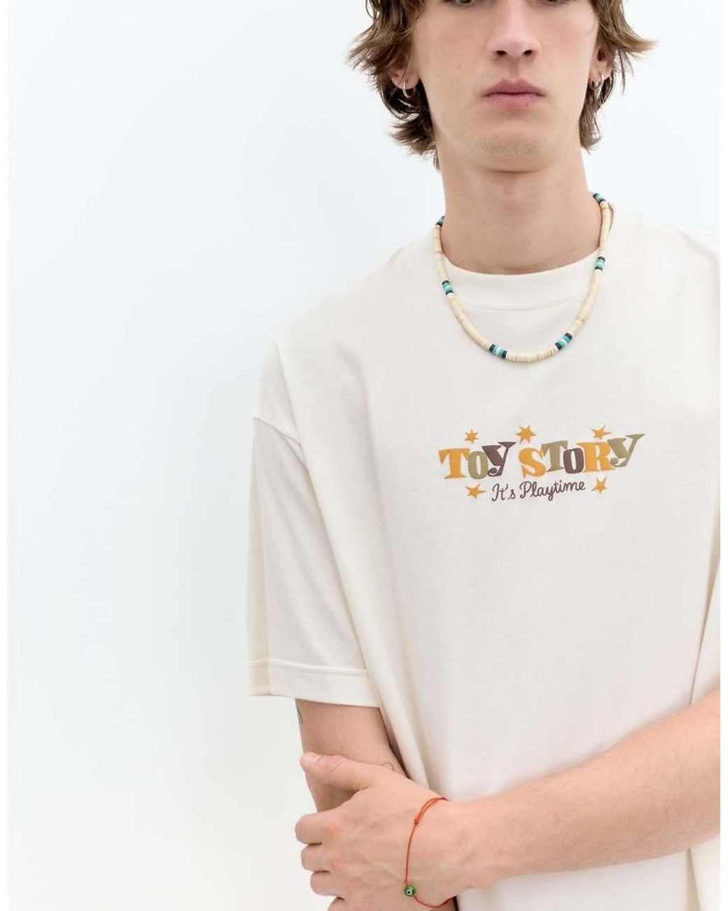 Pull&Bear White Toy Story Oversize T-shirt for men