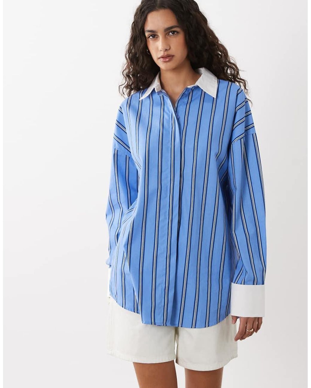 ASOS Blue Contrast Collar Shirt