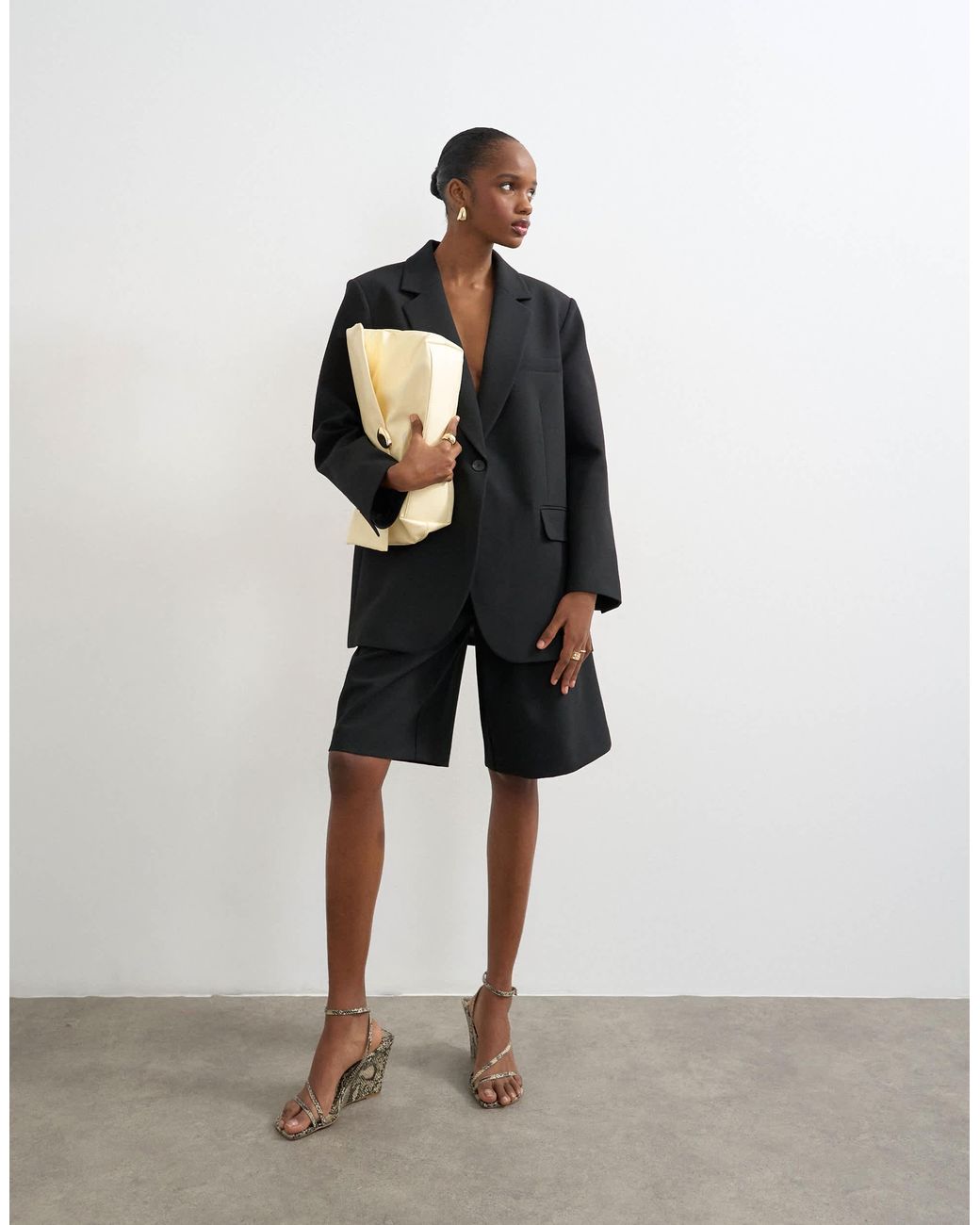 TOPSHOP Black – relaxed-fit-blazer