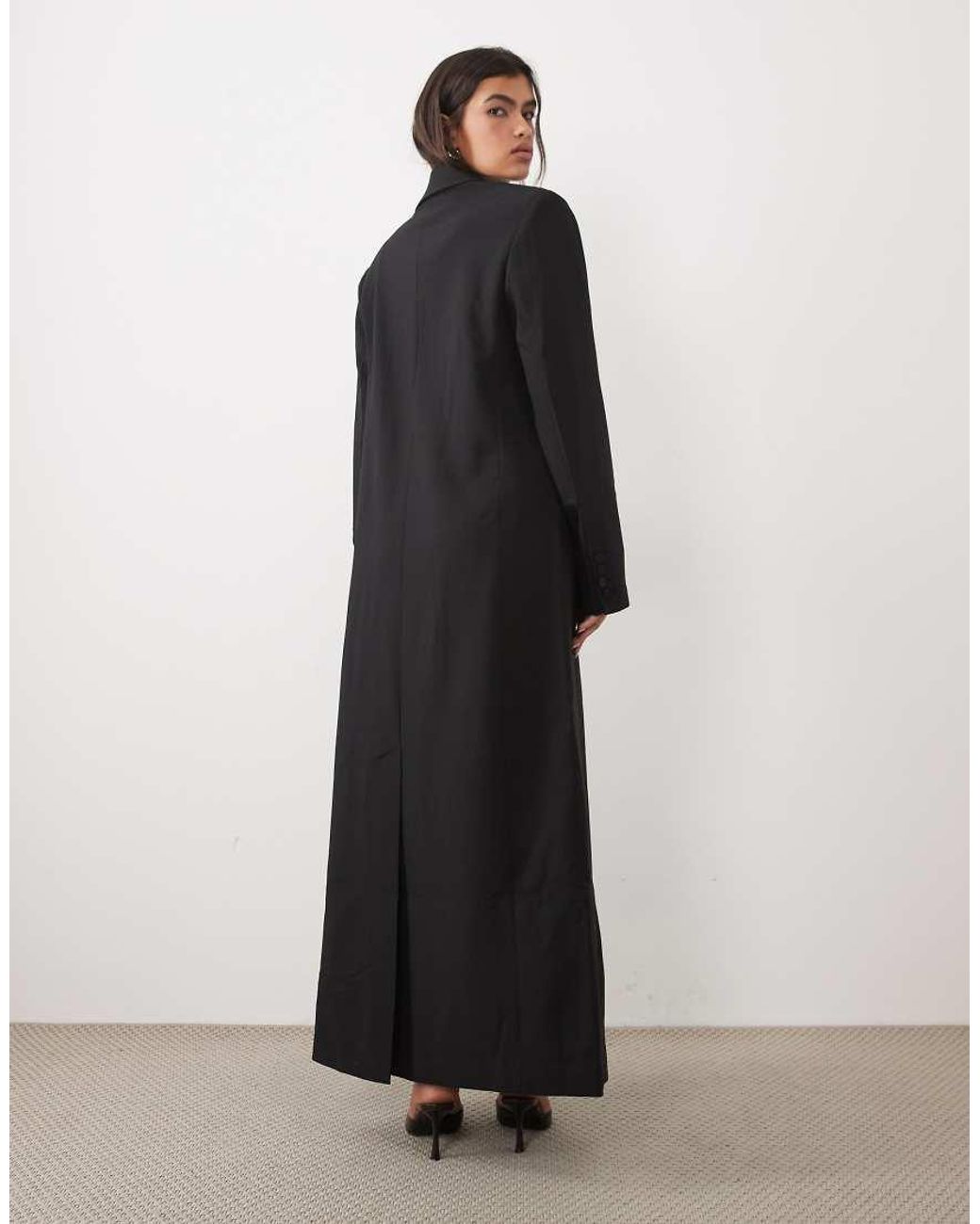 ASOS Black Tailored Longline Power Shoulder Tux Blazer