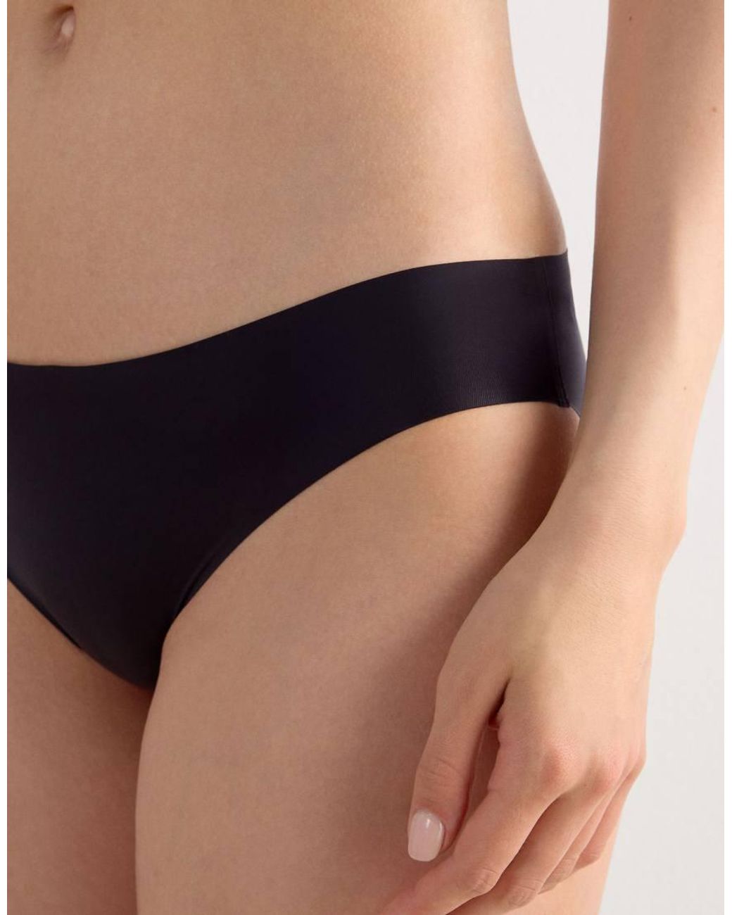 Intimissimi Black Seamless Microfibre Snug-Fit Panties