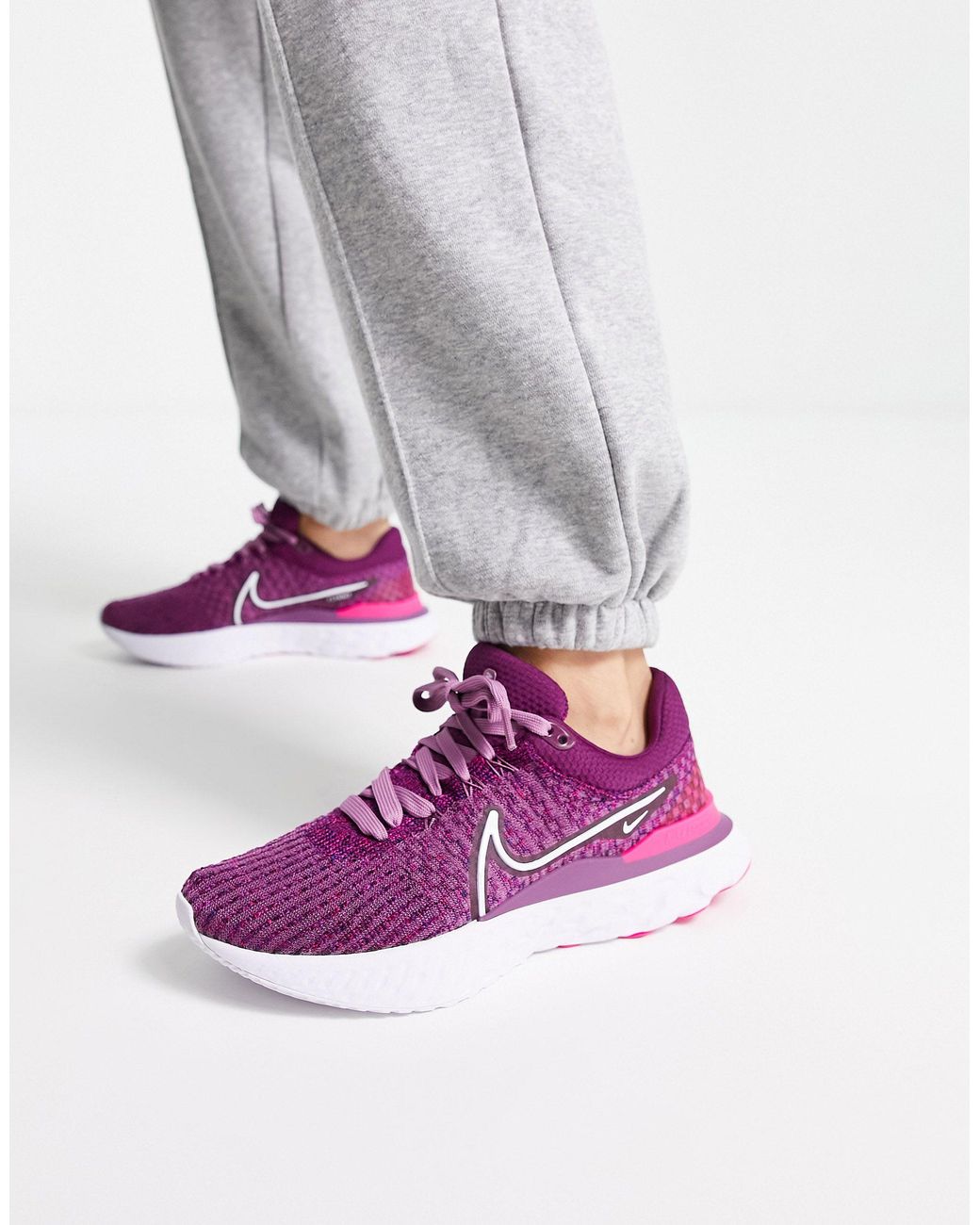 Nike React Infinity Run Flyknit 3 Sneakers in Purple | Lyst