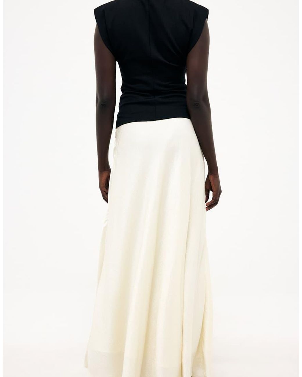 NA-KD Natural Crinkle Bias Cut Maxi Skirt