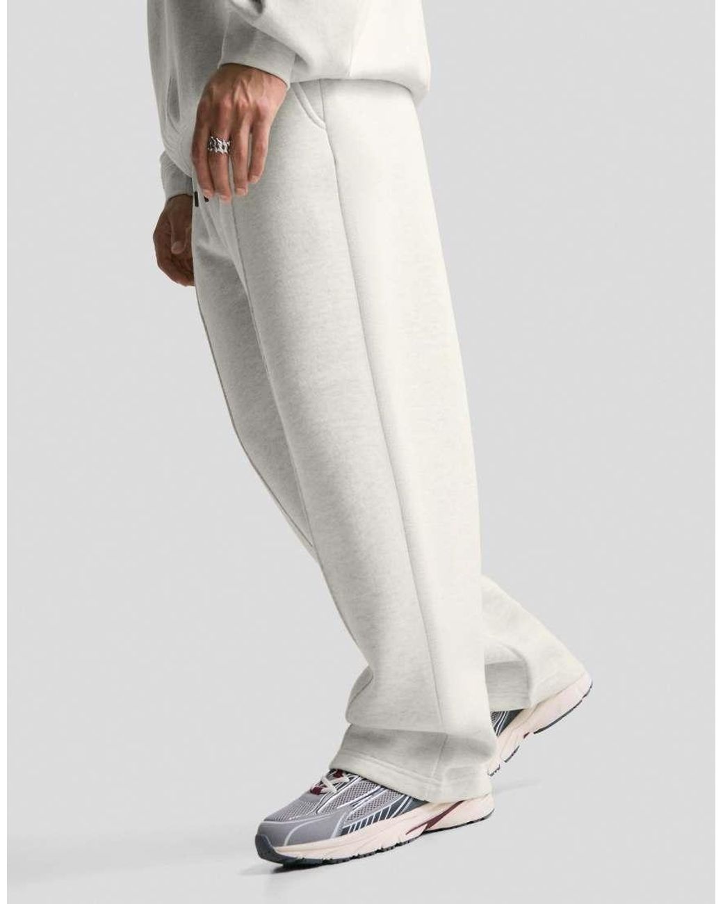Bershka White Polo Collar Sweatshirt for men