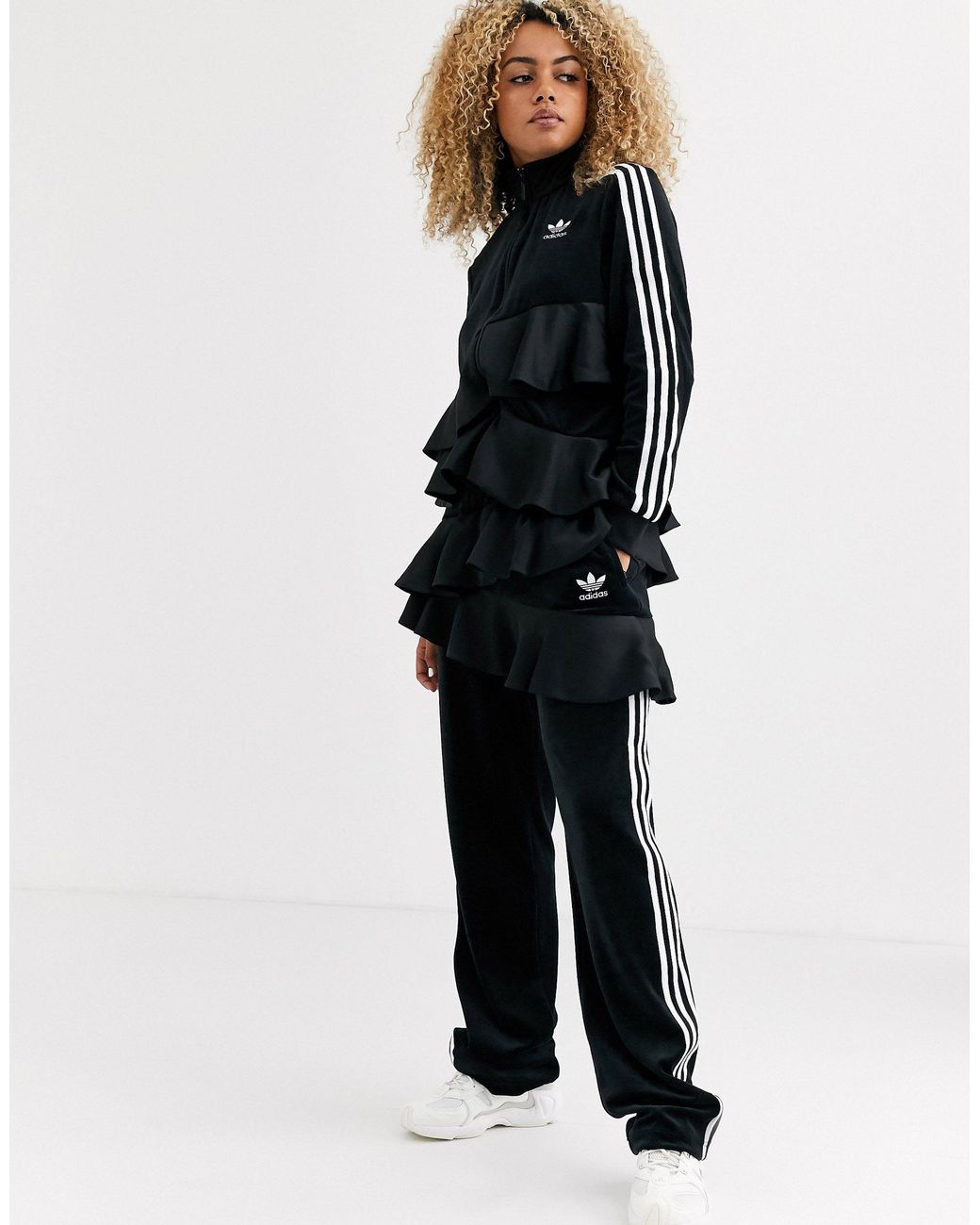 adidas Originals Synthetic X J Koo Trefoil Ruffle Track Pant in Black | Lyst