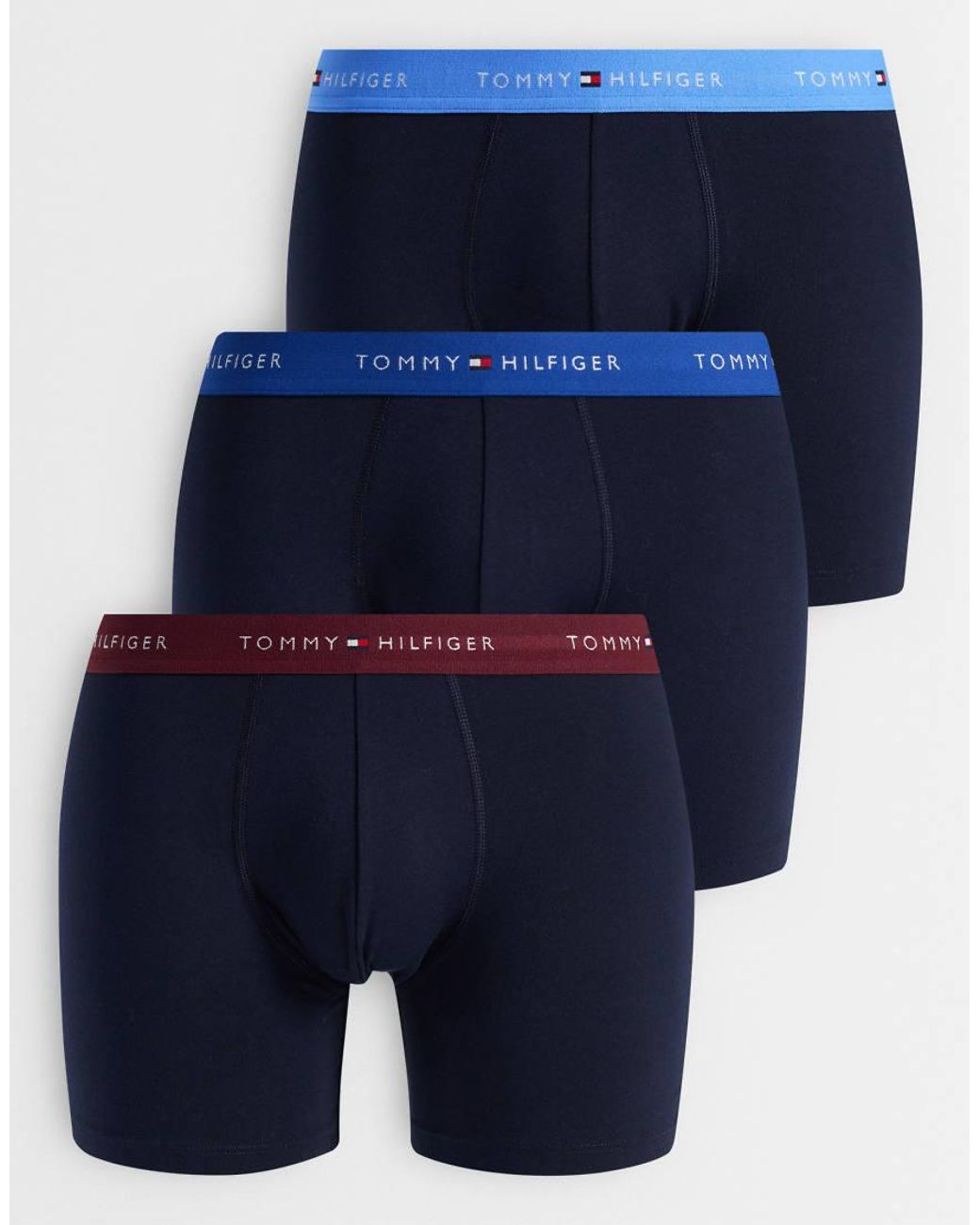 Tommy Hilfiger Blue Signature Cotton 3 Pack Boxer Briefs for men
