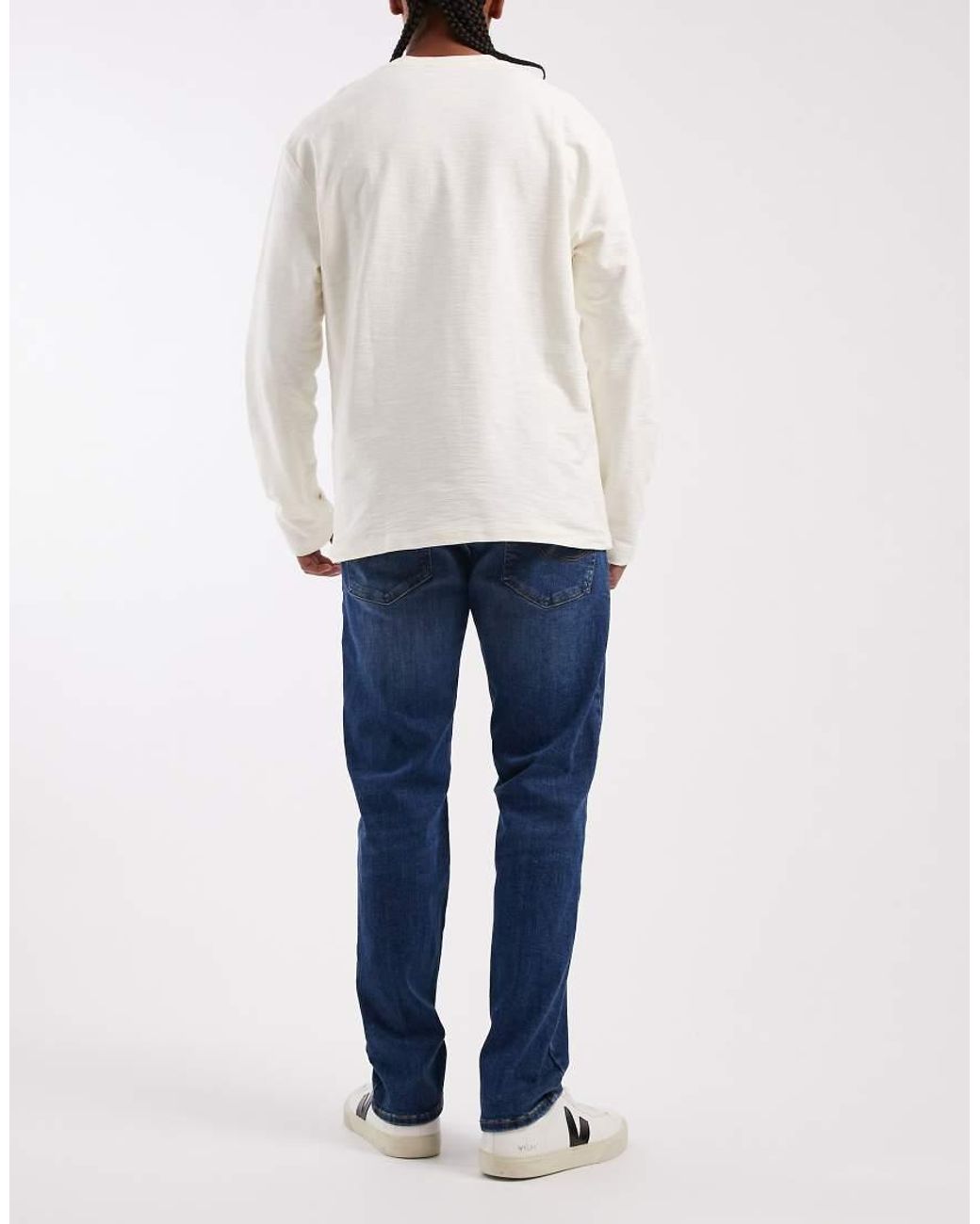 Jack & Jones White Mike Tapered Jeans for men