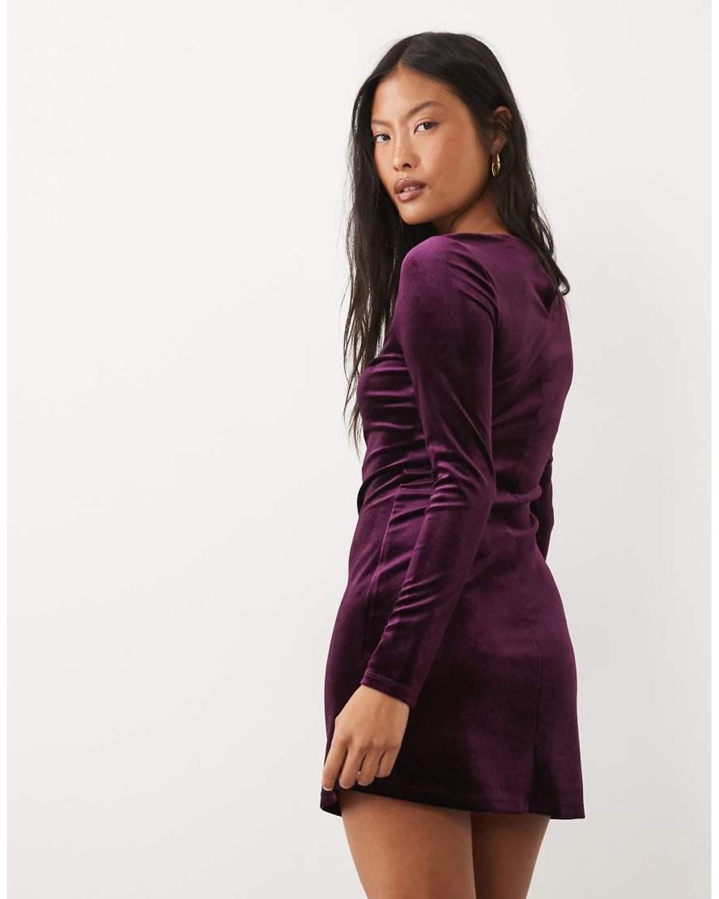 Nobody's Child Petite Red Bobbie Velvet Boat Neck Mini Dress