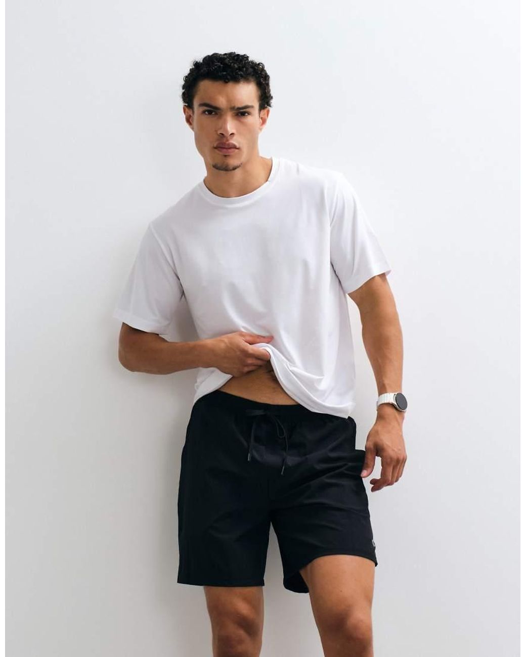 Jack & Jones White Sports Quick Dry Shorts With Zip Pocket for men
