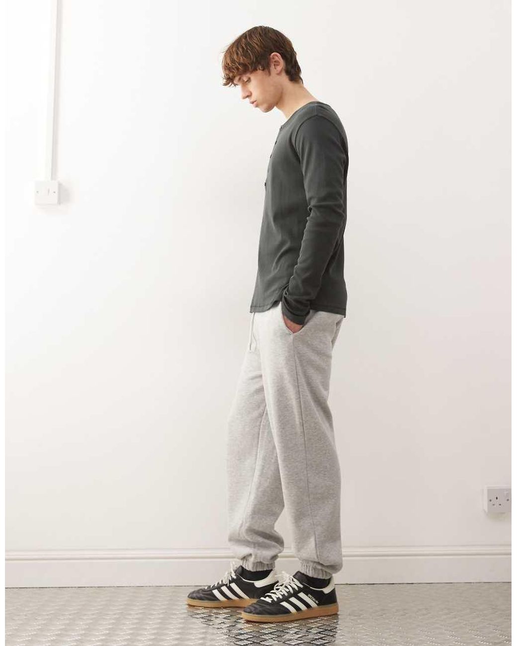 Collusion Black Marl Cuffed jogger for men