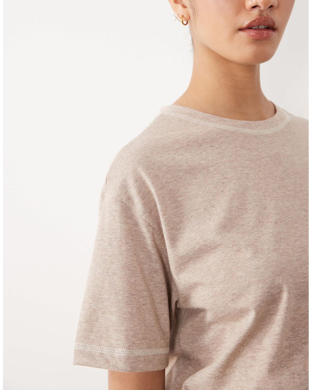 ASOS Natural Asos design maternity – essentials – umstands-pyjama aus oversize-t-shirt und shorts