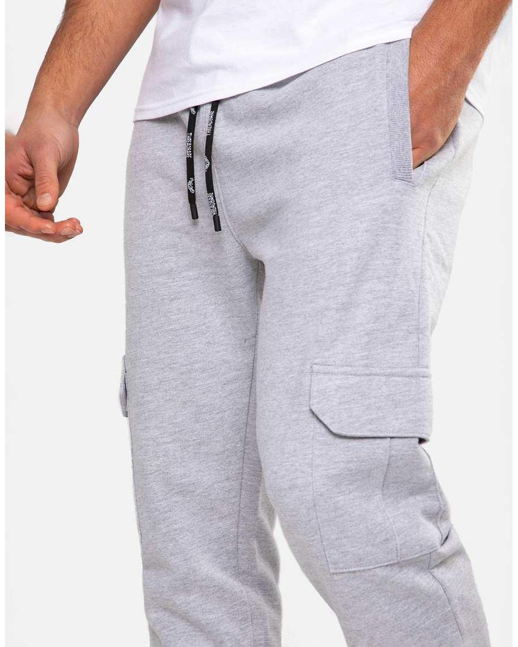 Threadbare White 'Stefan' Cargo Style Joggers for men