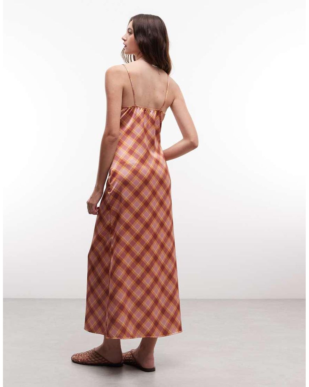 Reclaimed Vintage Pink Satin Slip Dress
