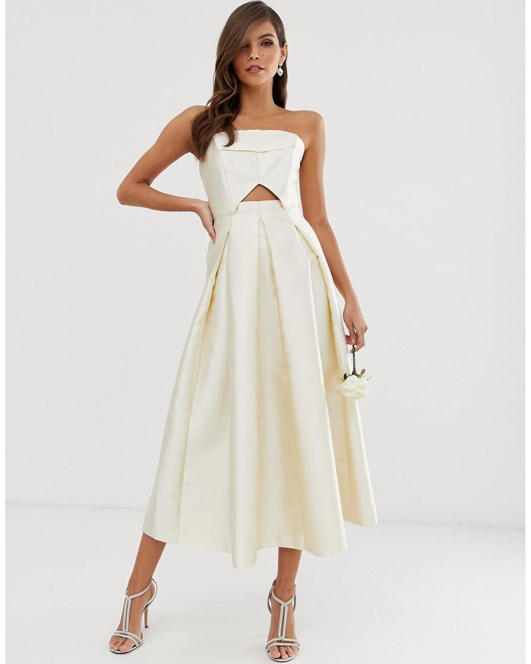 Asos Synthetic Structured Bandeau Wedding Dress Lyst