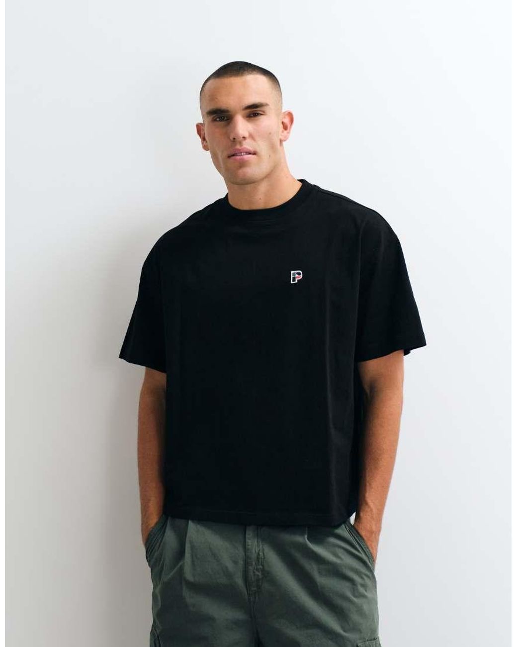 Parlez Black T-shirt With Graphic Chest Print for men