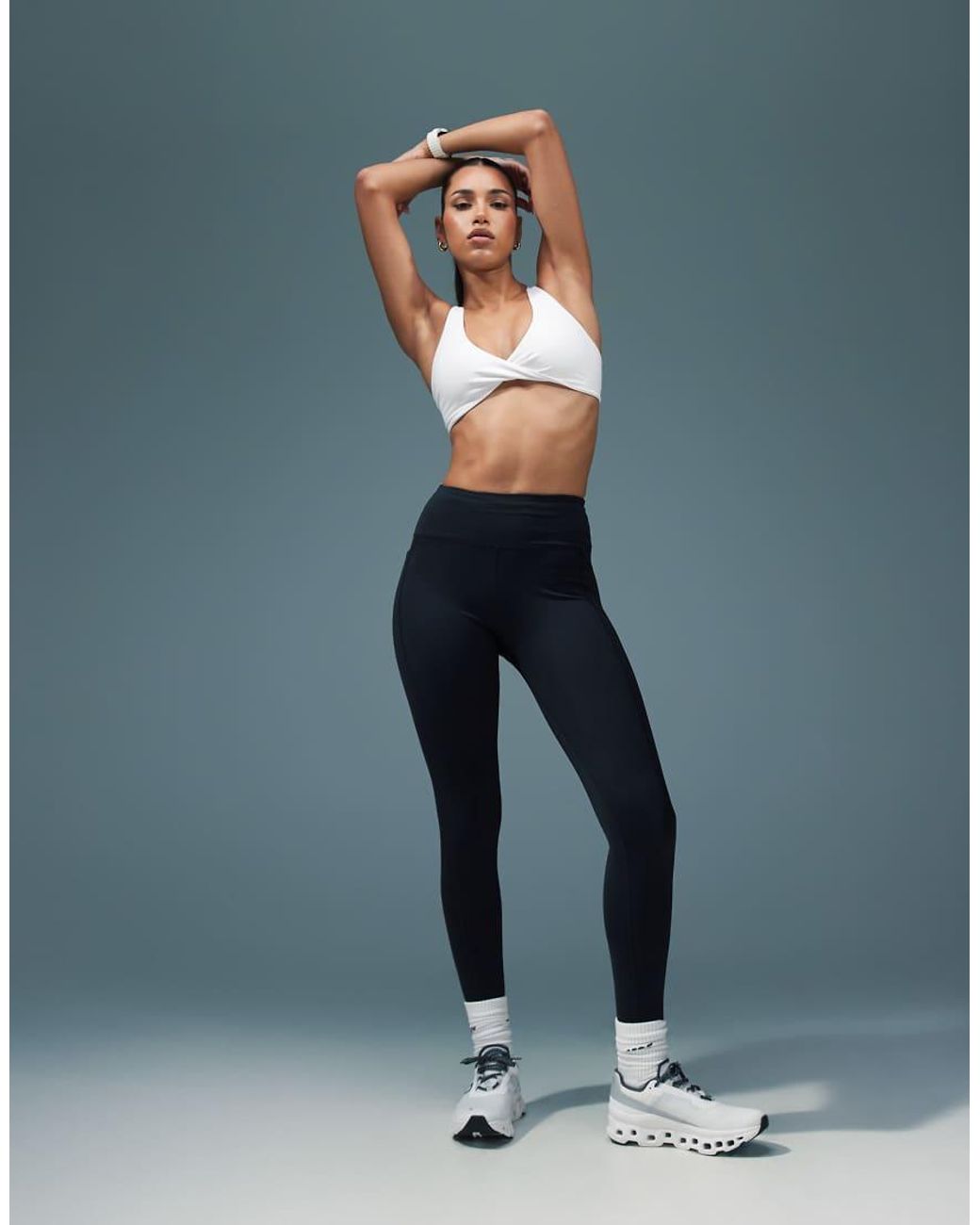 4505 Black Icon Active Tie Waist Run Legging With Phone Pocket