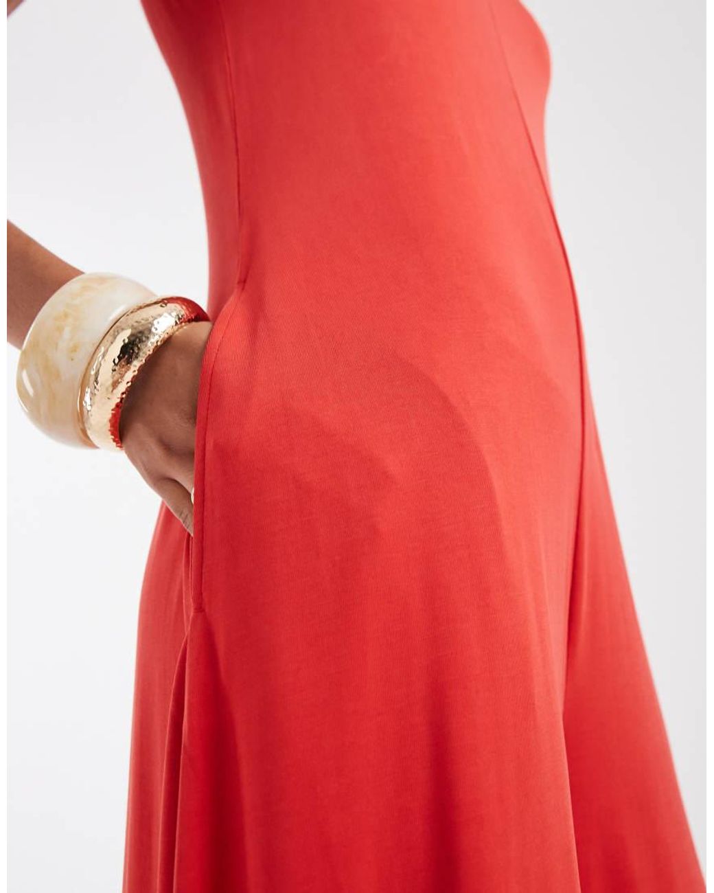 ASOS Red Modal Jumpsuit With Pockets