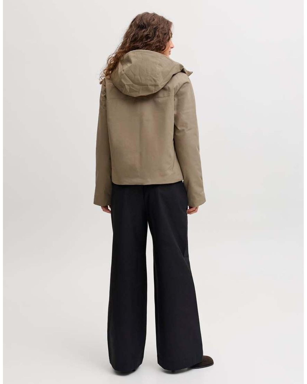 JJXX Brown Moon Lightweight Water-resistant Short Hooded Jacket