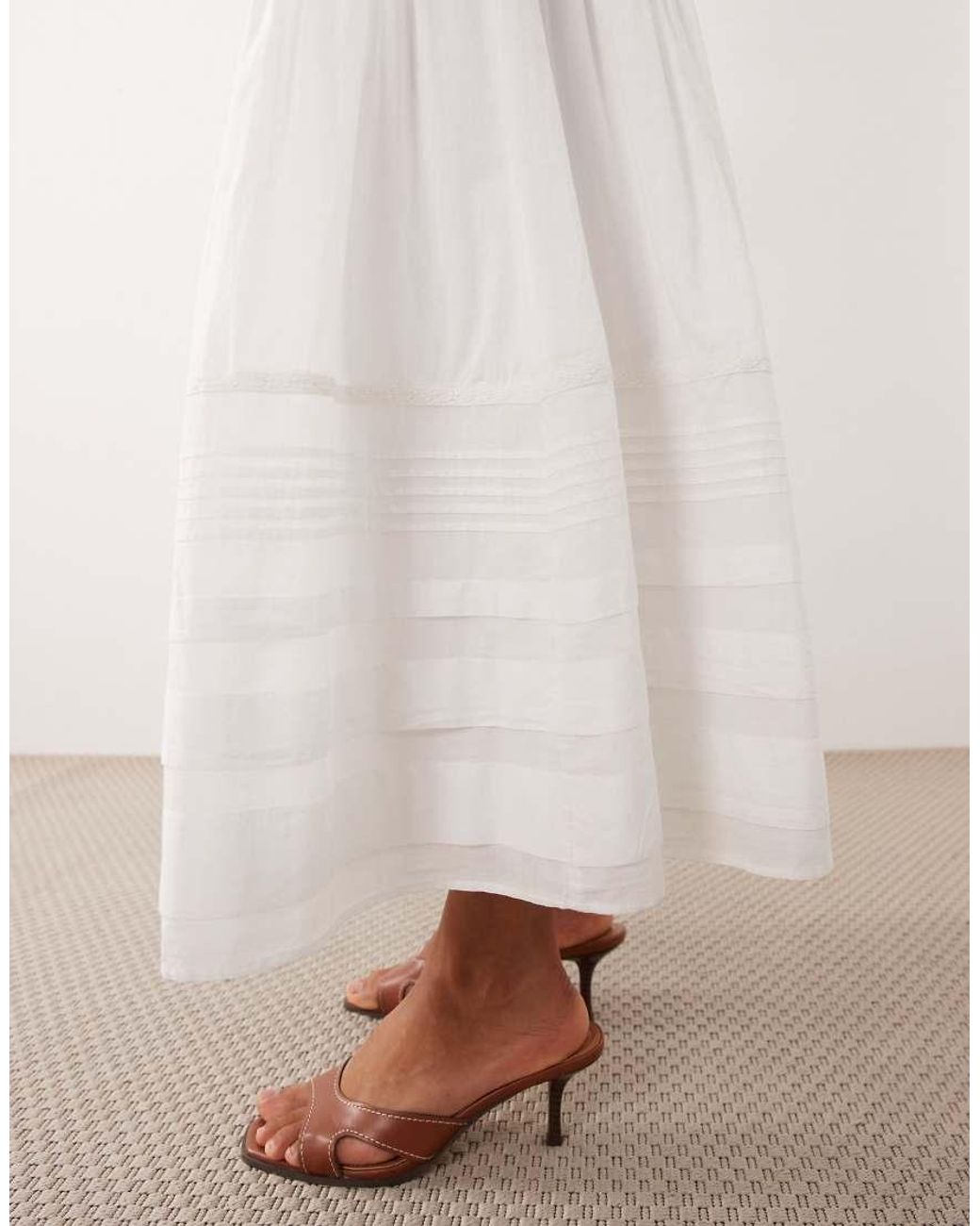 Abercrombie & Fitch Natural Boho Tiered Maxi Skirt
