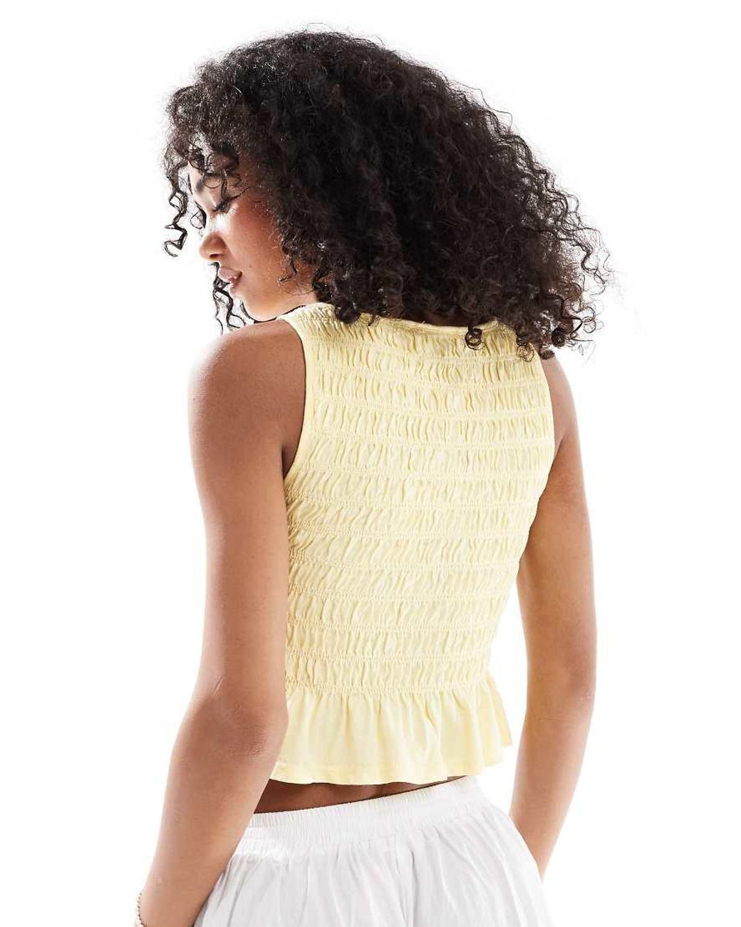 New Look White Shirred Button Through Vest