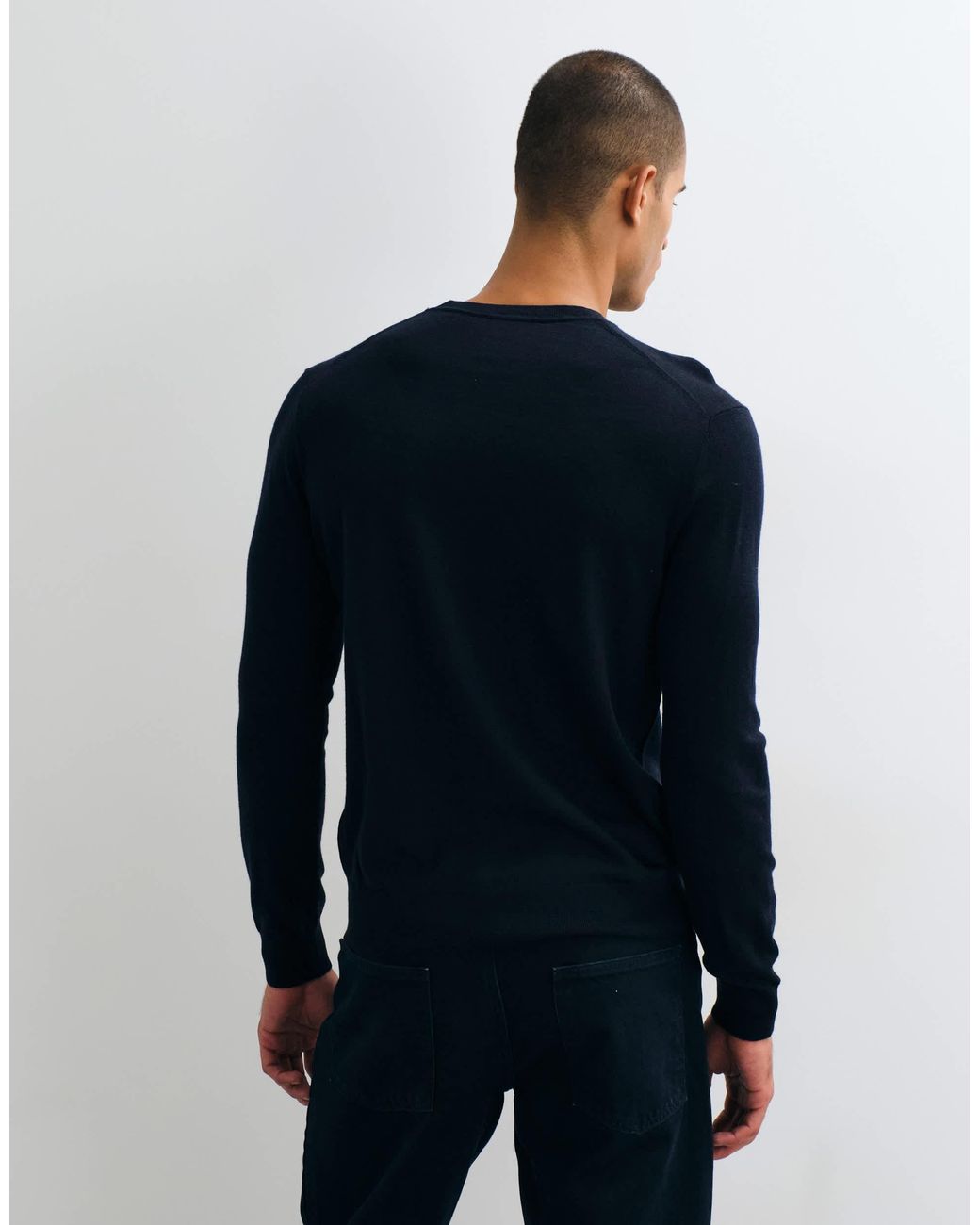 Mango Blue Wool Look Sweater for men