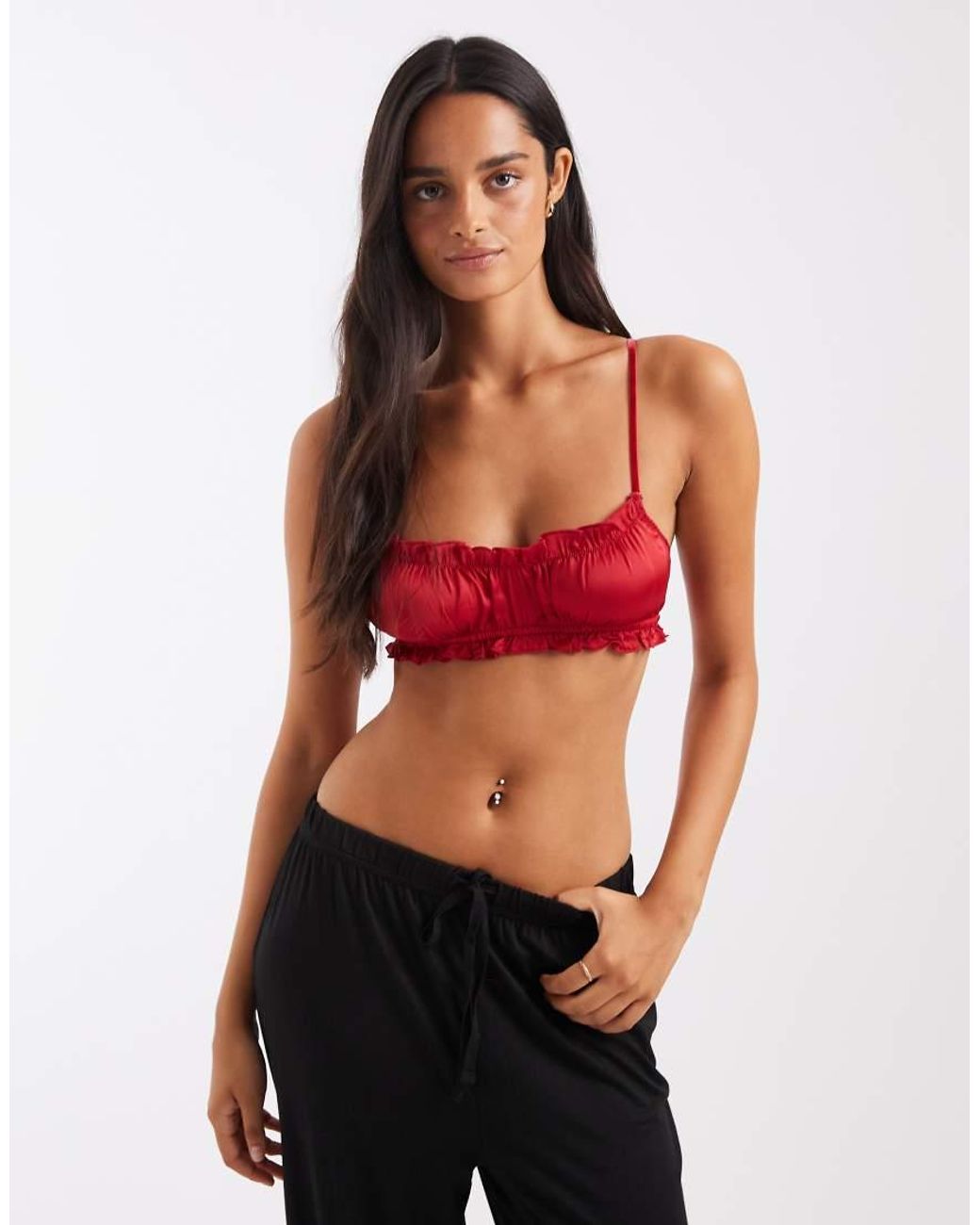 Free People Red Sleigh All Day Bralette