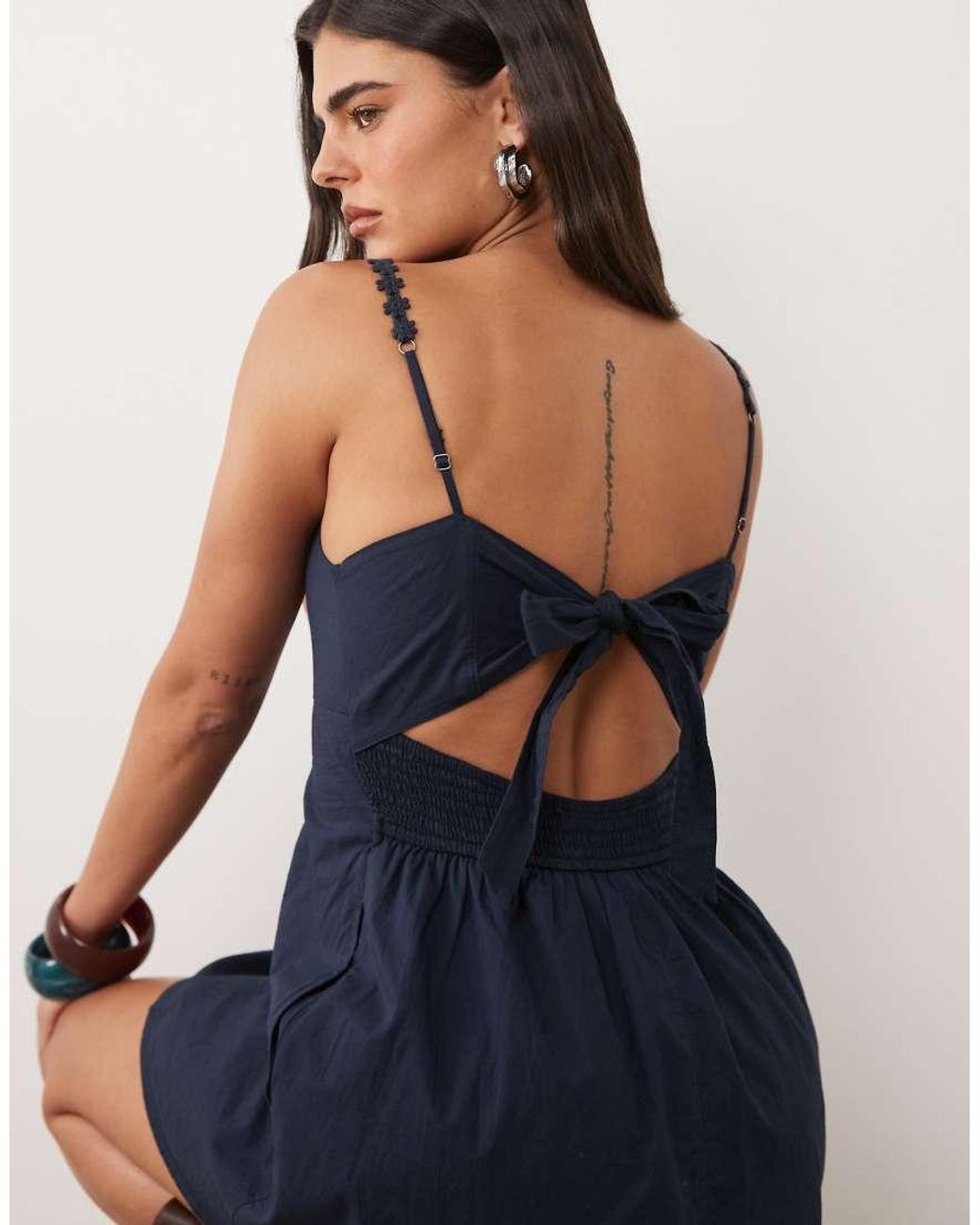 Hollister Blue V Neck Button Through Mini Dress