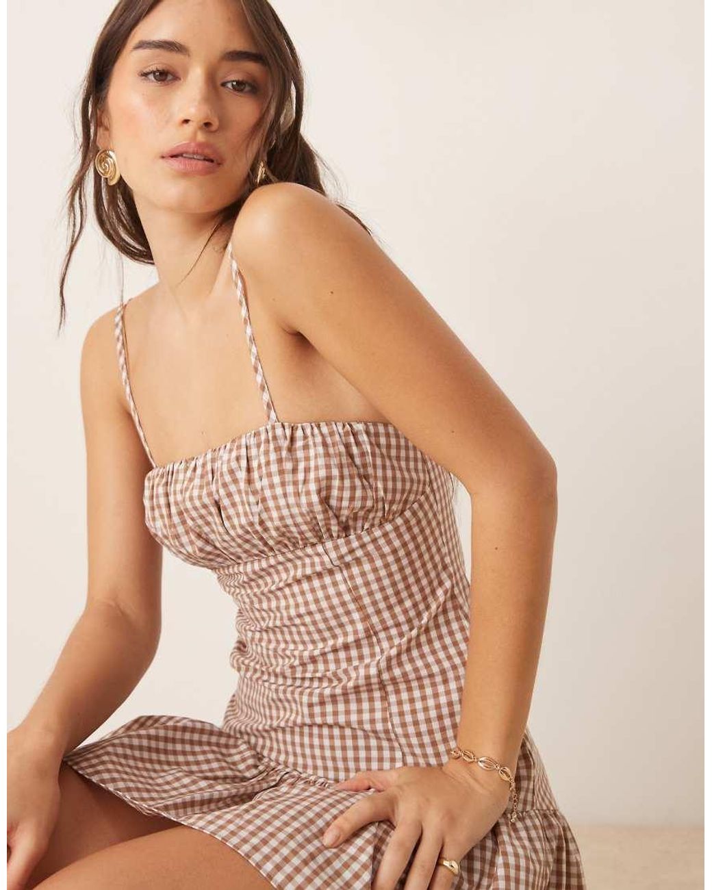 ASOS Natural Cami Panelled Mini Dress