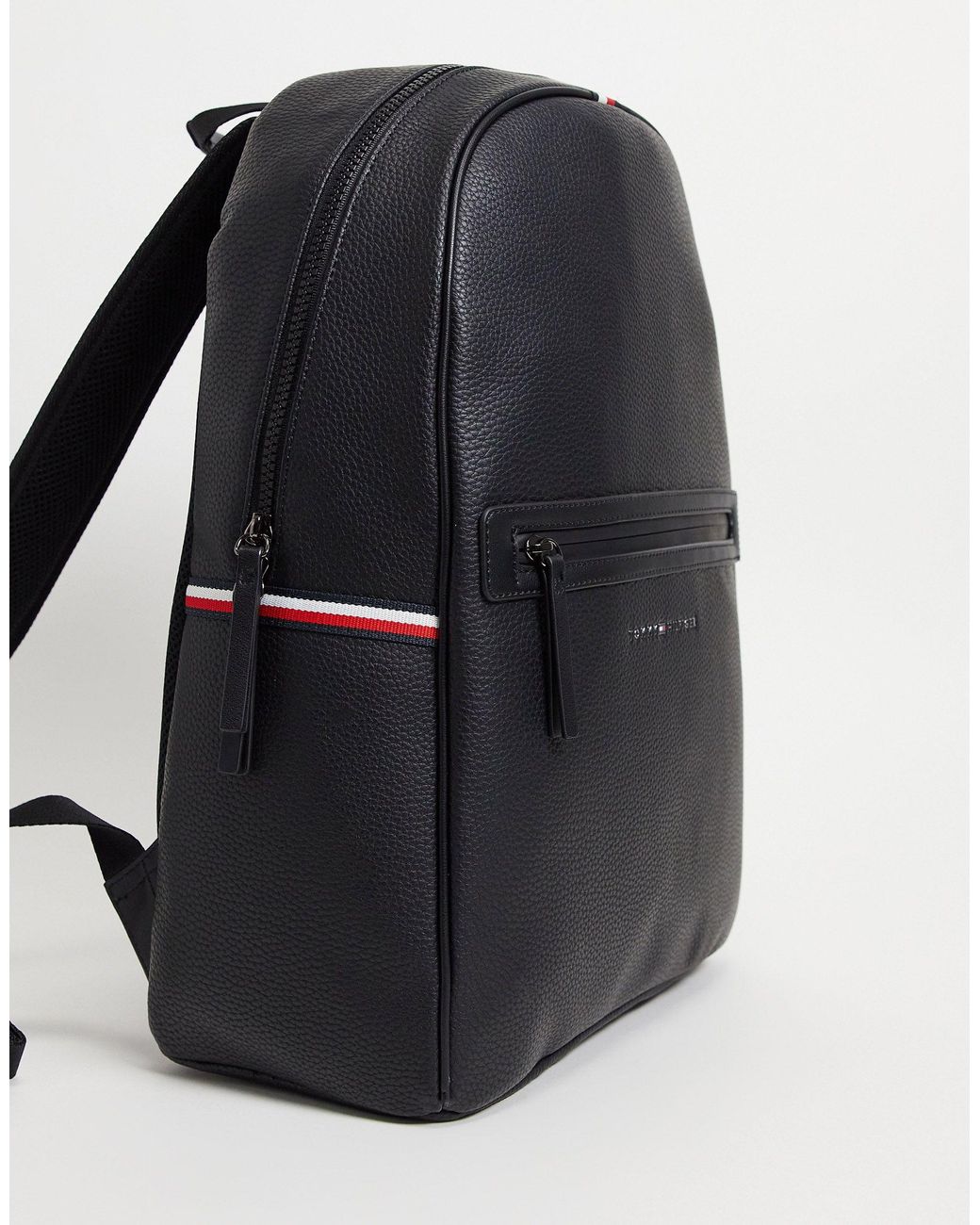 Historiker raket Visne Tommy Hilfiger Faux Leather Backpack With Logo in Black for Men | Lyst