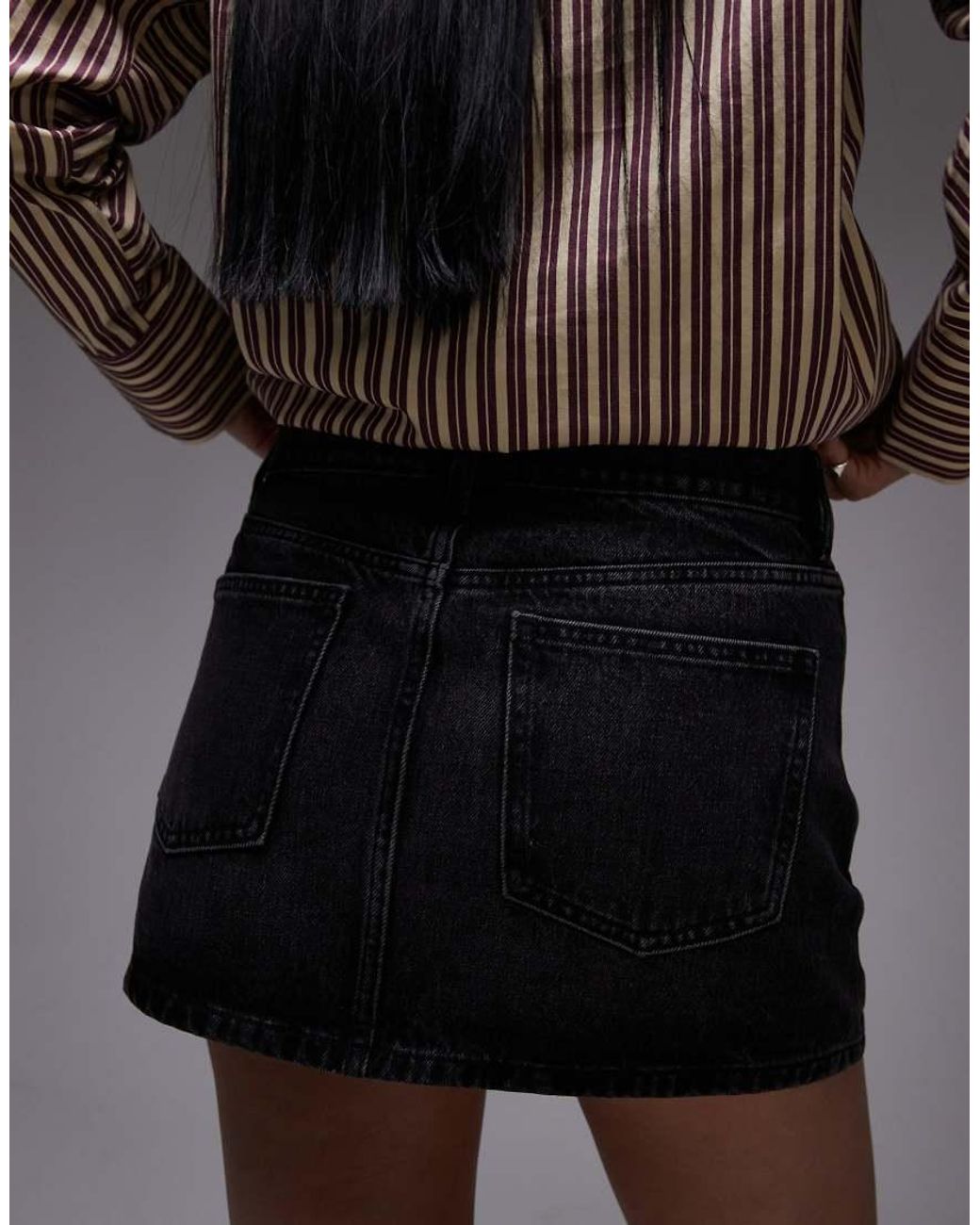 TOPSHOP Blue Denim Pelmet Mini Skirt