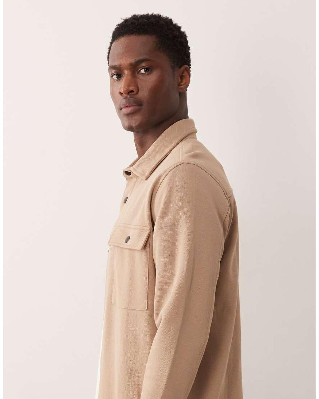 SELECTED Natural Sweat Shacket for men