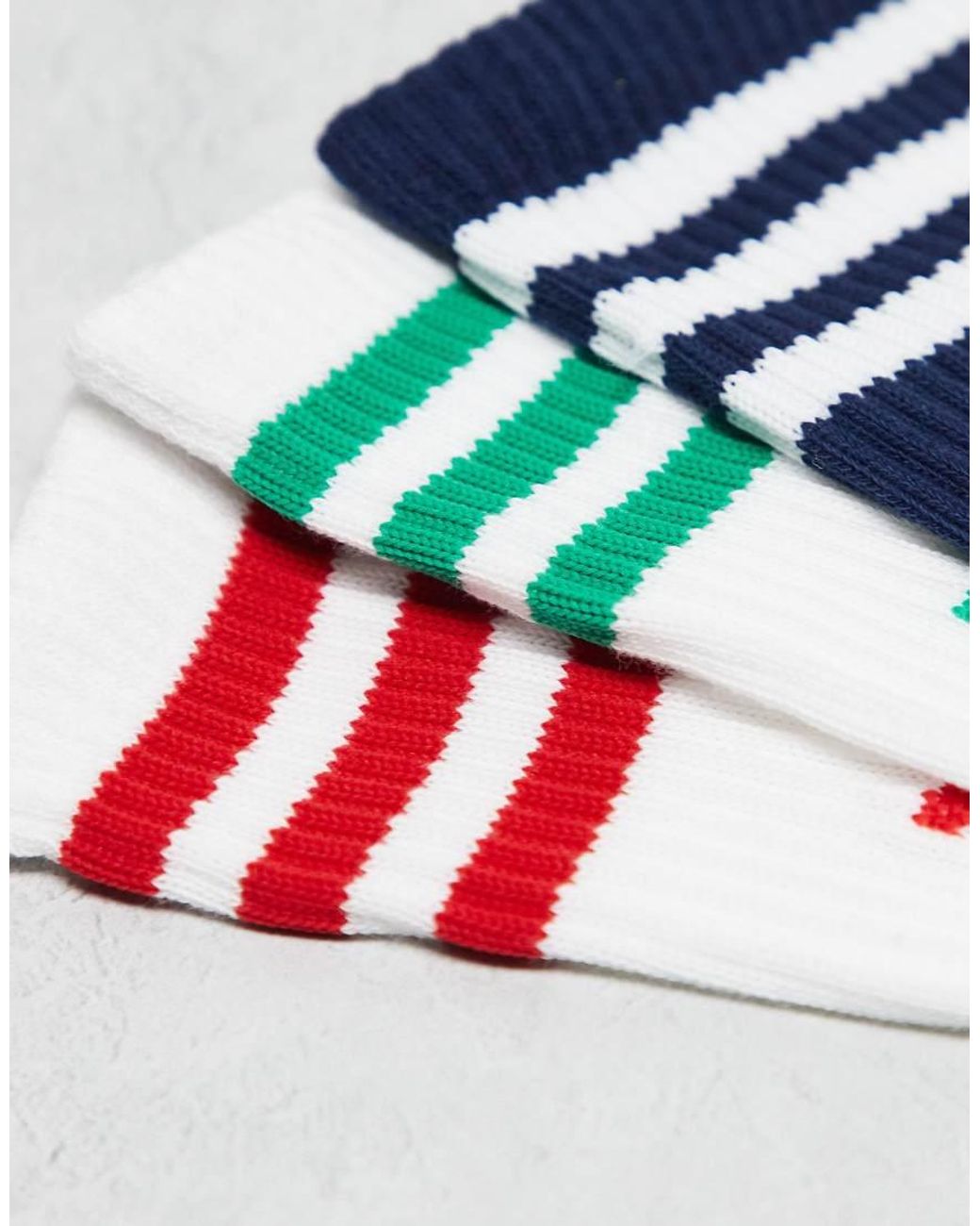 Adidas Originals Blue Adicolor Trefoil 3 Pack Crew Socks