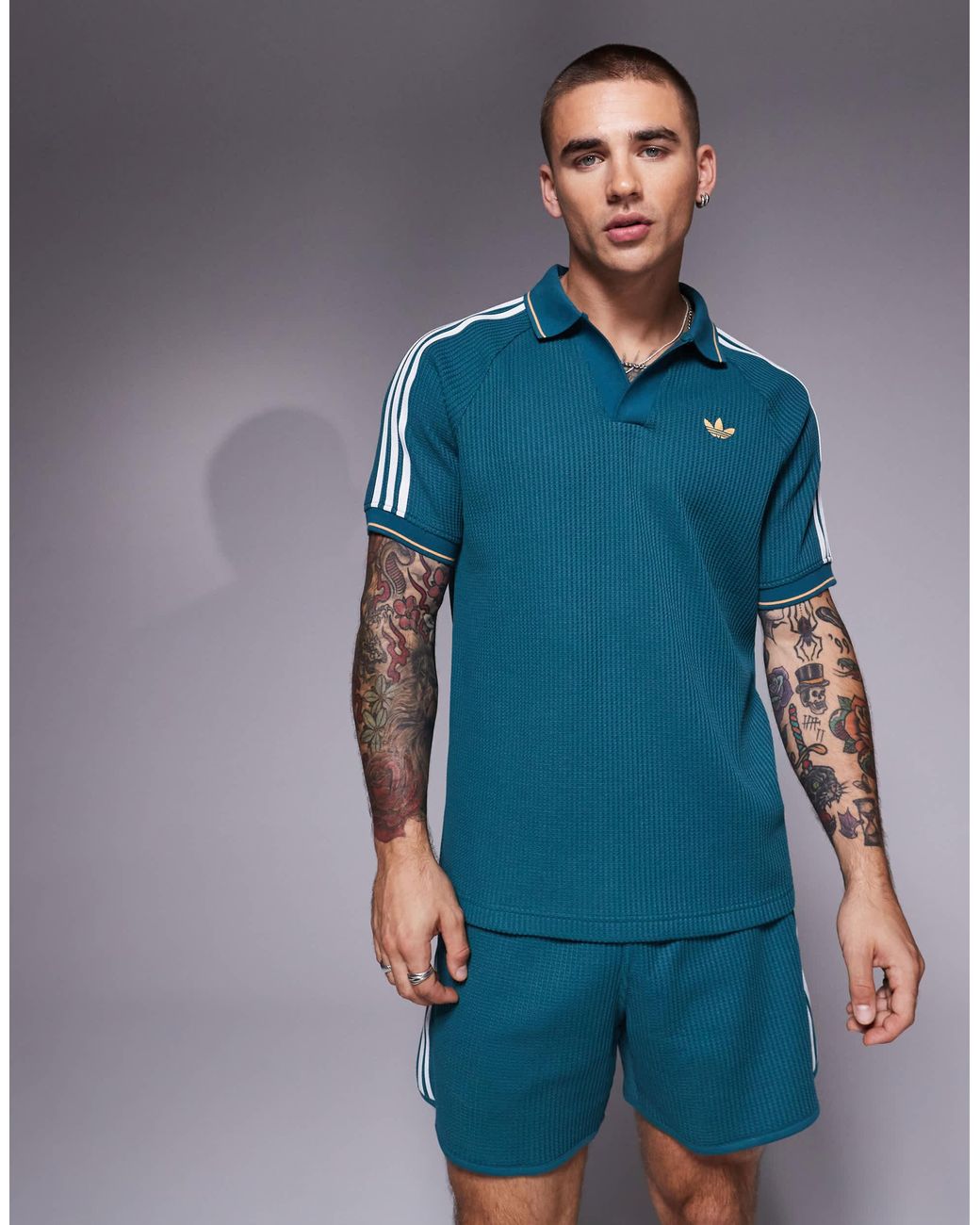 【M】adidas WAFFLE SHORT SLEEVE POLO atmos Adidas x Atmos WAFFLE SHORT SLEEVE POLO