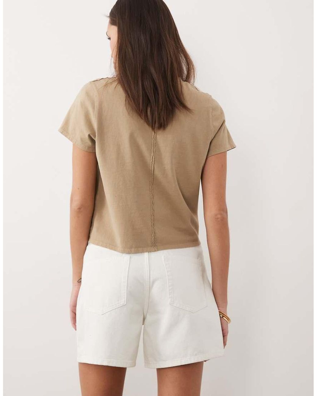 ASOS Natural Denim Dad Short