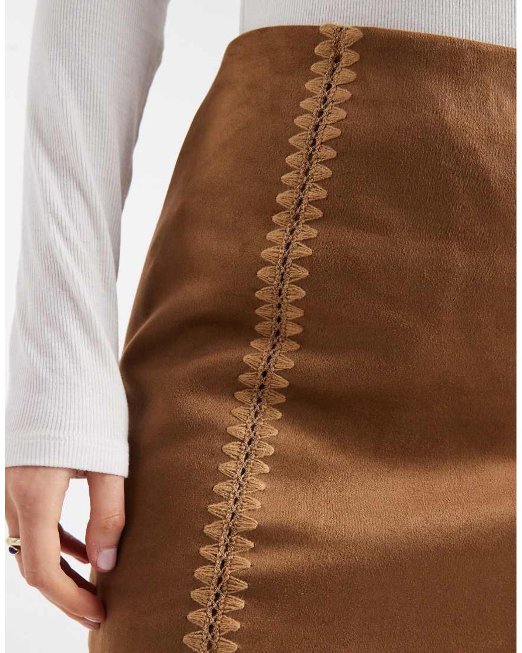 ONLY White Faux Suede Mini Skirt