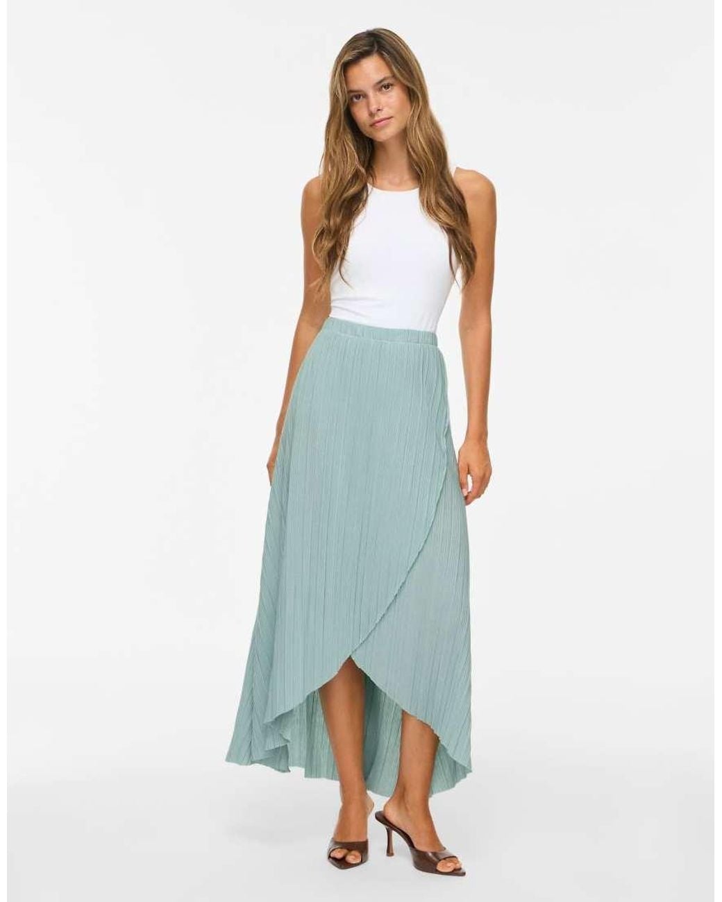 Falda Maxi En Vila de color Blue