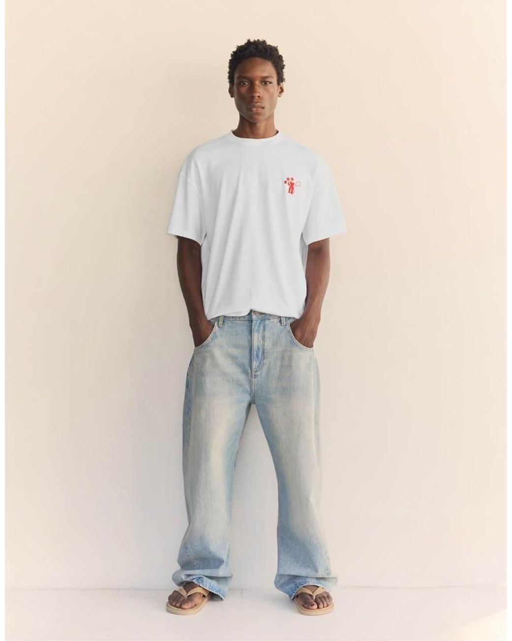 Pull&Bear Natural Cowboy Graphic T-shirt for men