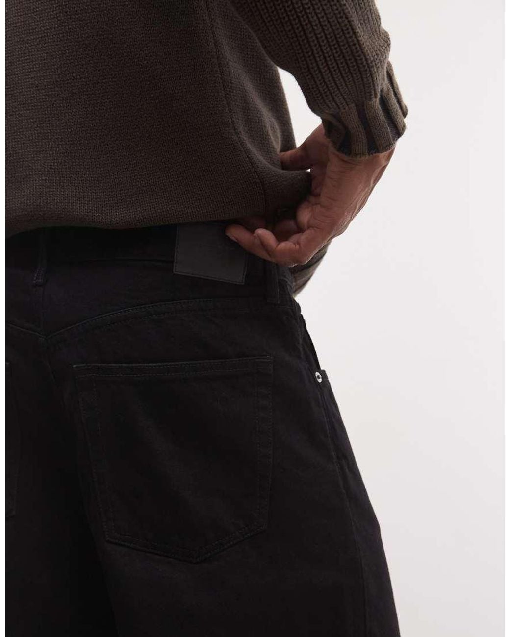 Weekday Black Unisex Solar Loose Fit Wide Leg Jeans
